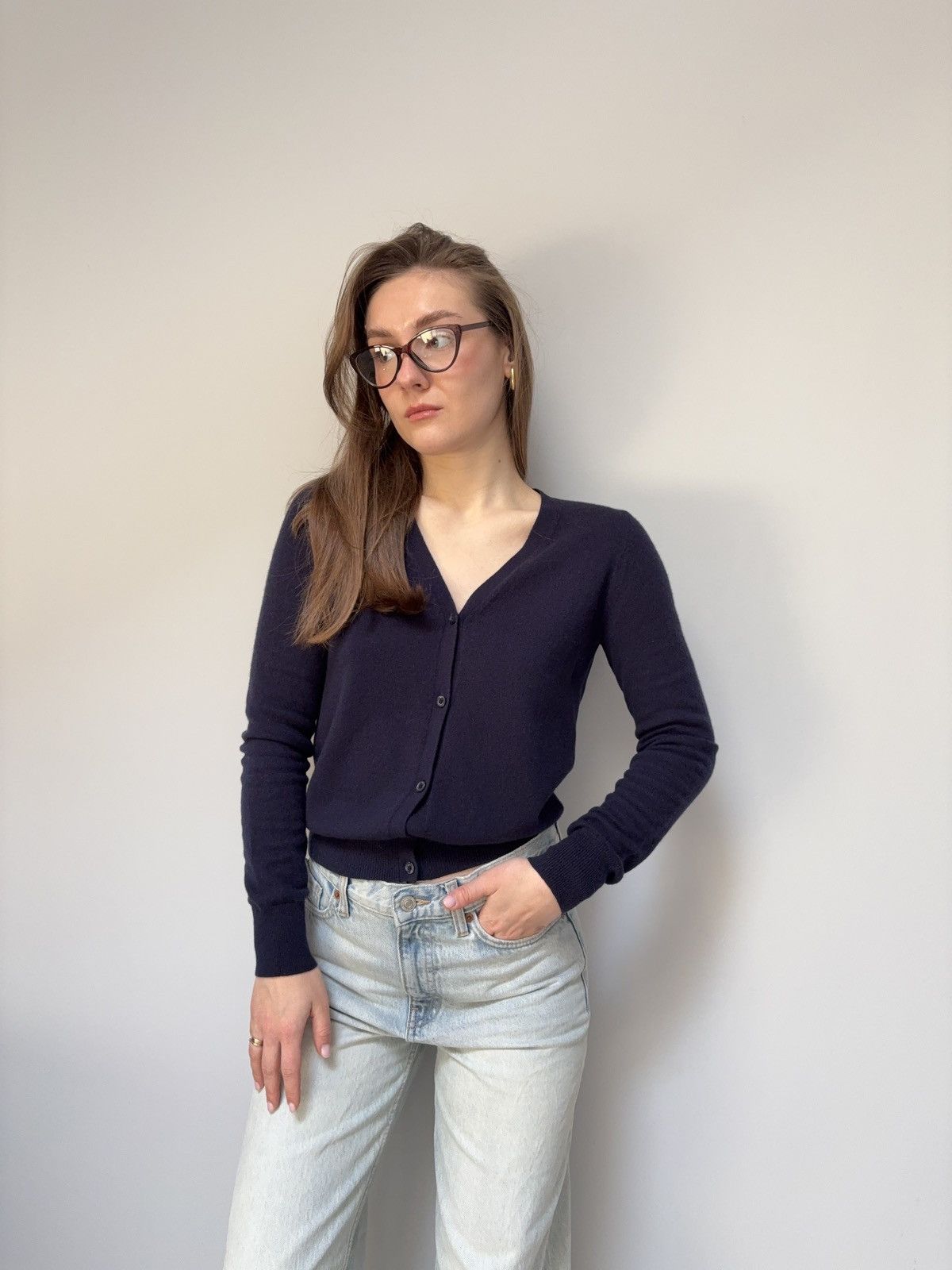 Prada Prada Milano Pure Cashmere Cardigan V-Neck Navy Blue Size 40 Size S / US 4 / IT 40 - 2 Thumbnail