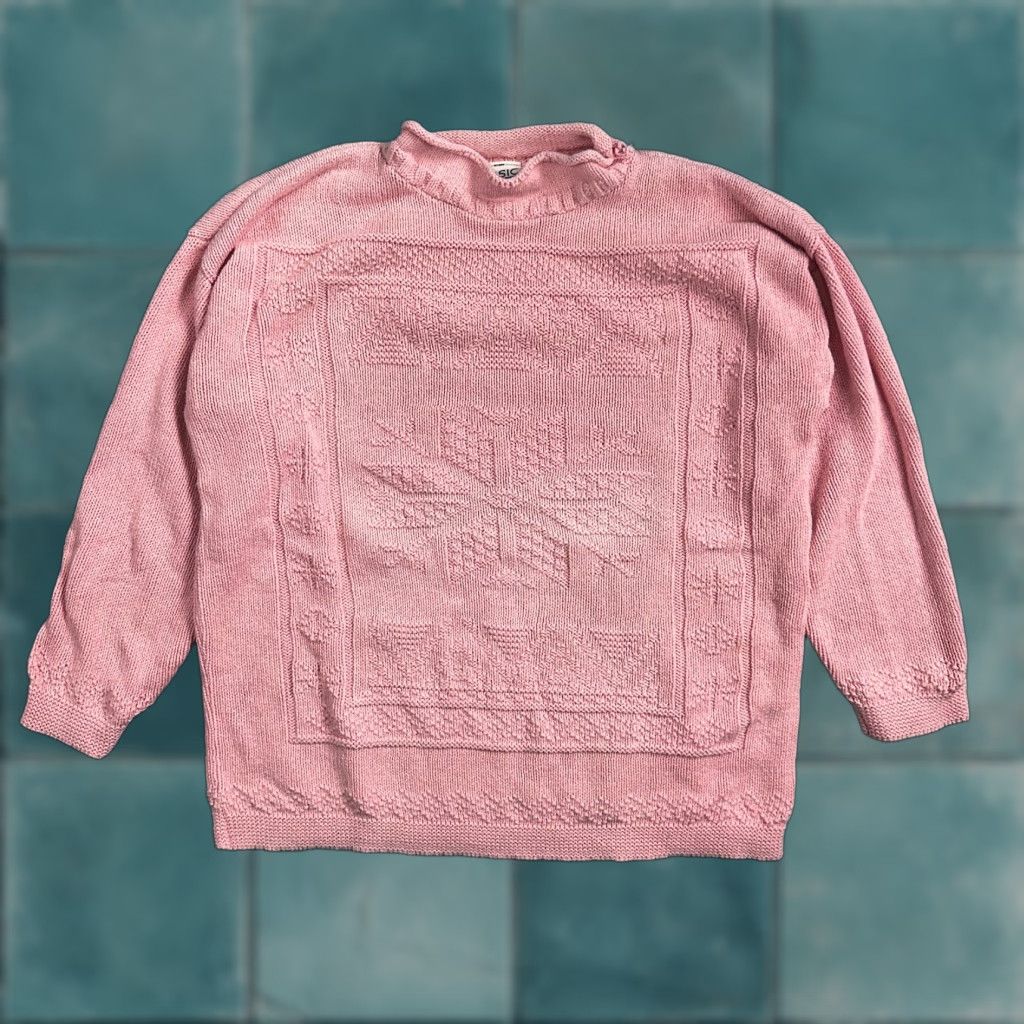 Basic Editions Basic Editions Women's Sweater Pink 100% Cotton Casual Christmas Winter Jacket Size M / US 6-8 / IT 42-44 - 1 Thumbnail