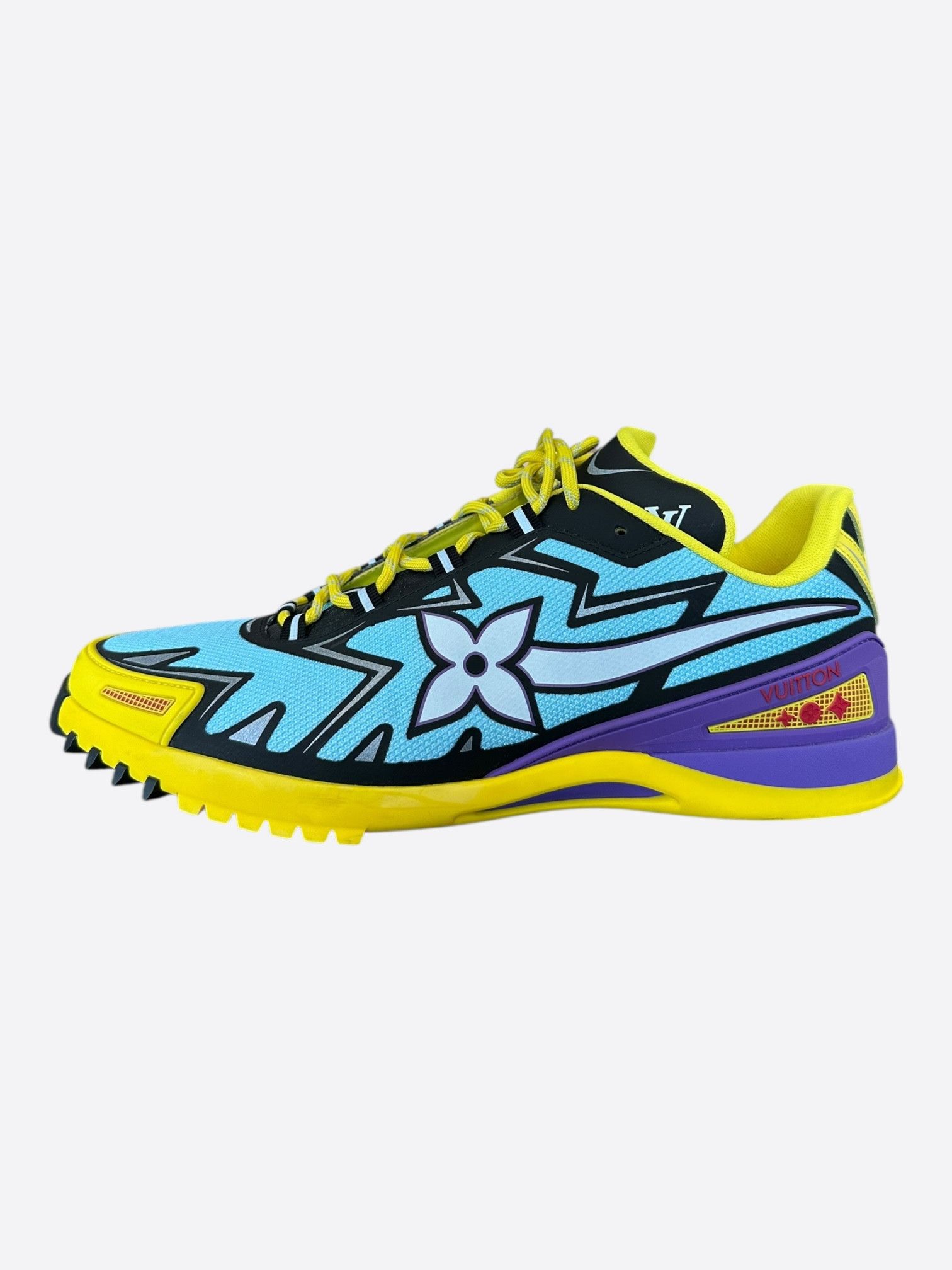 Louis Vuitton Louis Vuitton Yellow & Blue Sprint Sneakers Size US 9.5 / EU 42-43 - 3 Thumbnail