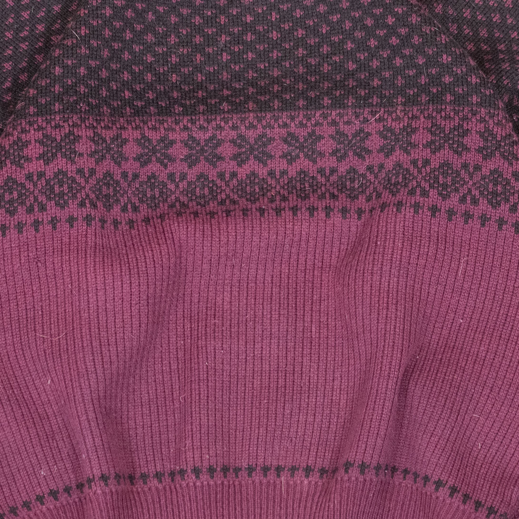 Vintage Vintage 1990's Blocx Pattern Wool Burgundy Sweater Size US L / EU 52-54 / 3 - 4 Thumbnail