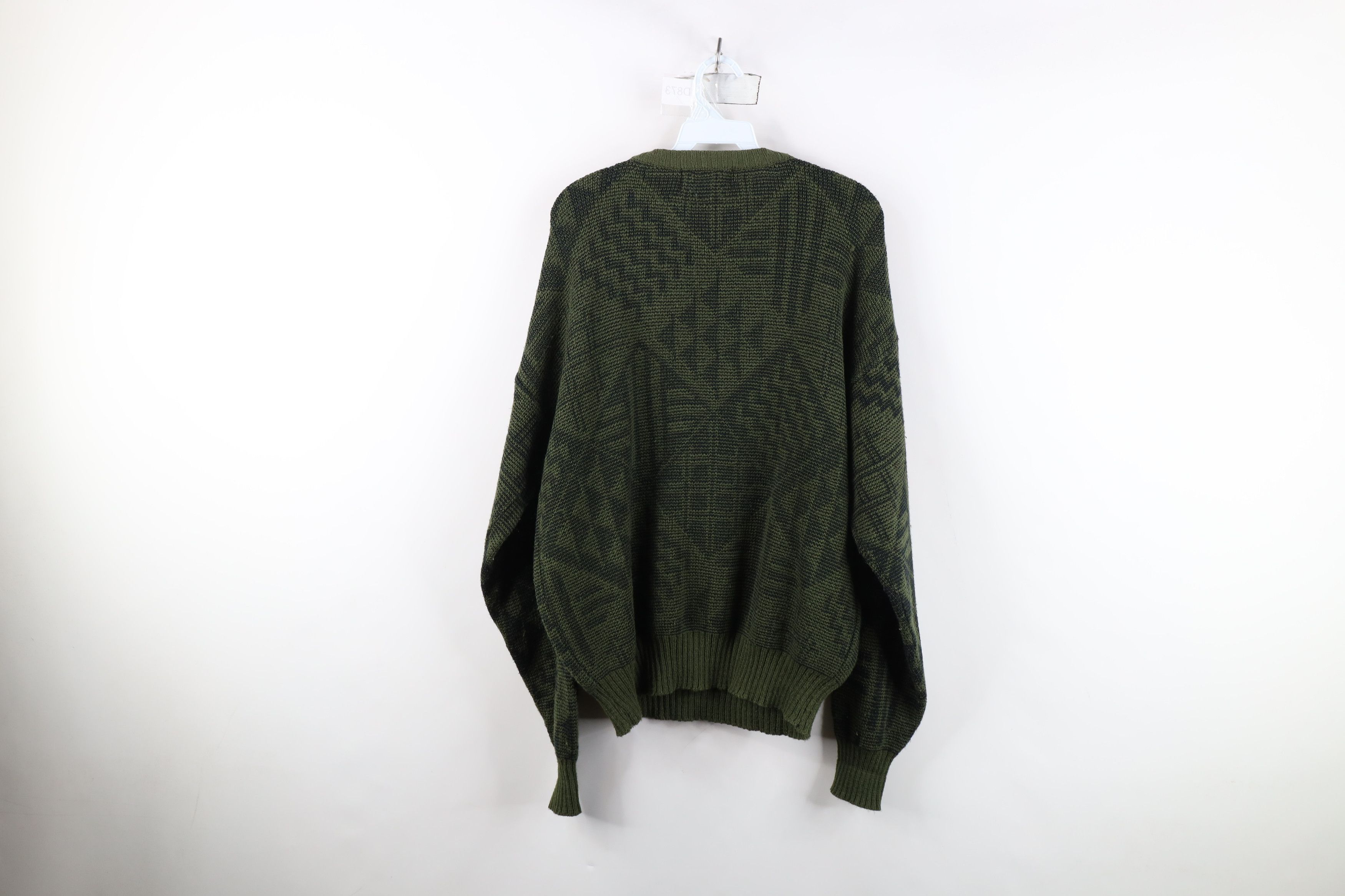 Vintage Vintage 90s Streetwear Patch Diamond Knit Sweater Green Size US M / EU 48-50 / 2 - 10 Thumbnail