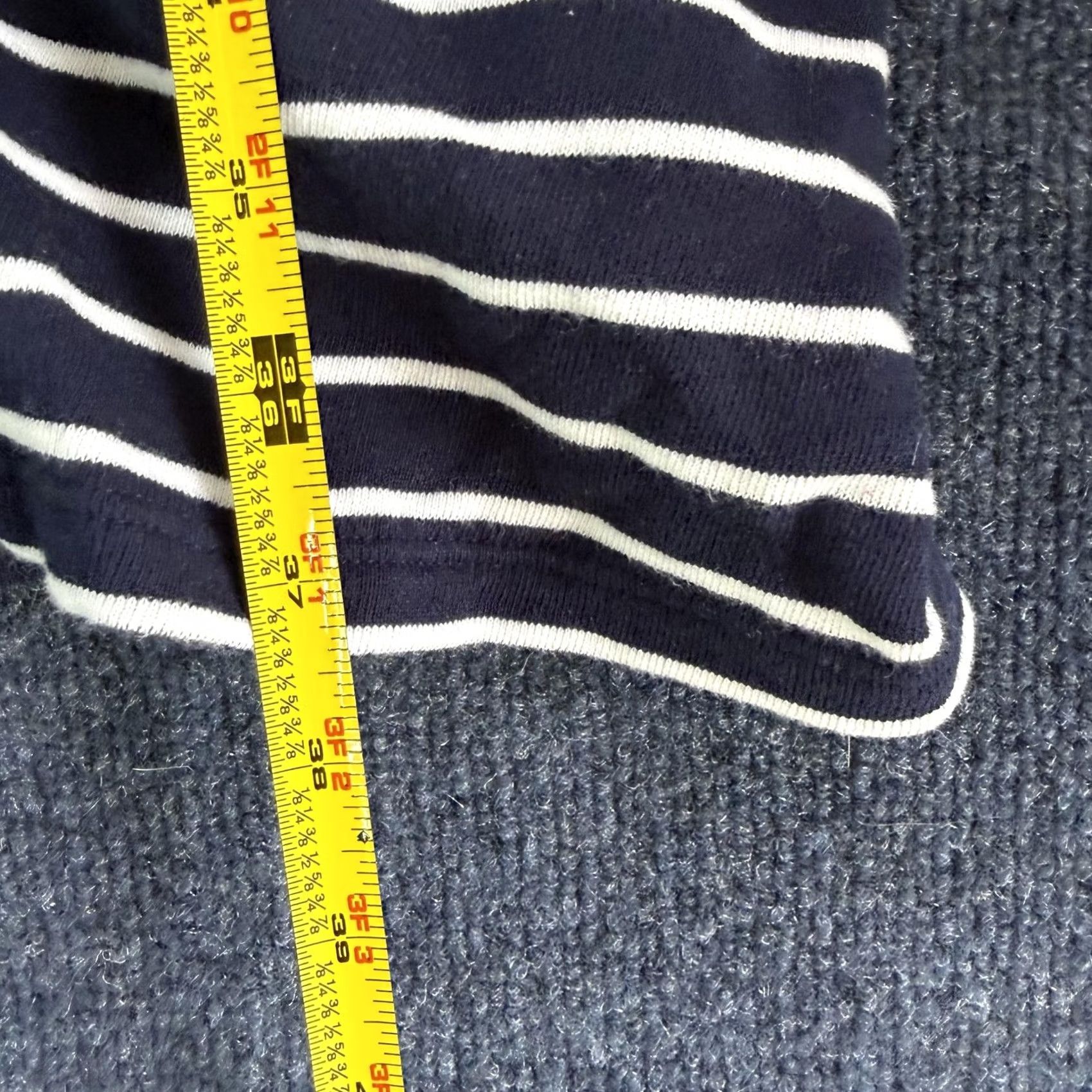 Talbots VINTAGE Talbots Sweater Dress Womens M Blue Striped Knit V Neck Button Long Sleeve Size M / US 6-8 / IT 42-44 - 5 Thumbnail