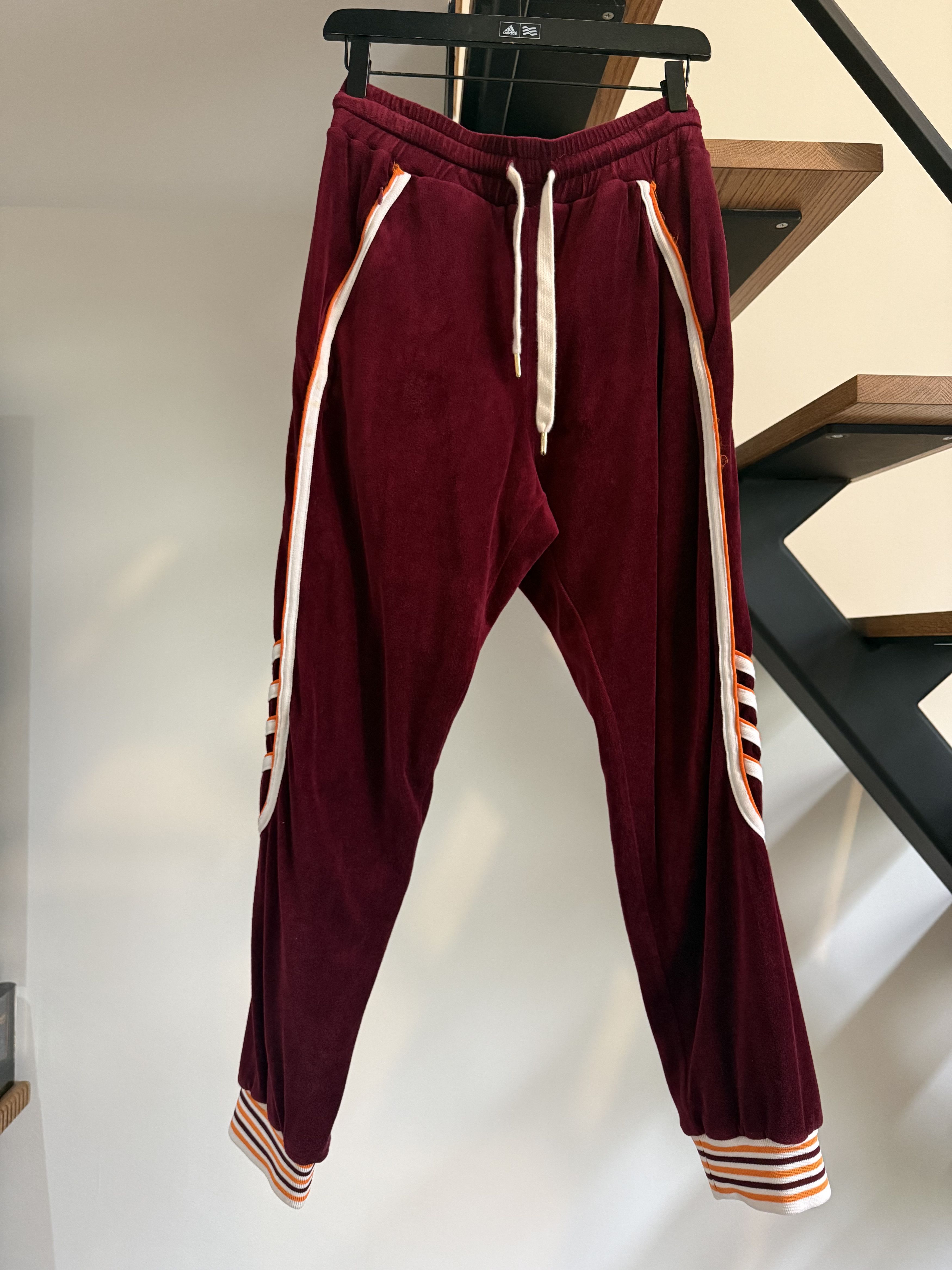 Casablanca Casablance Burgundy Velour Joggers, Size M Size US 33 - 3 Thumbnail