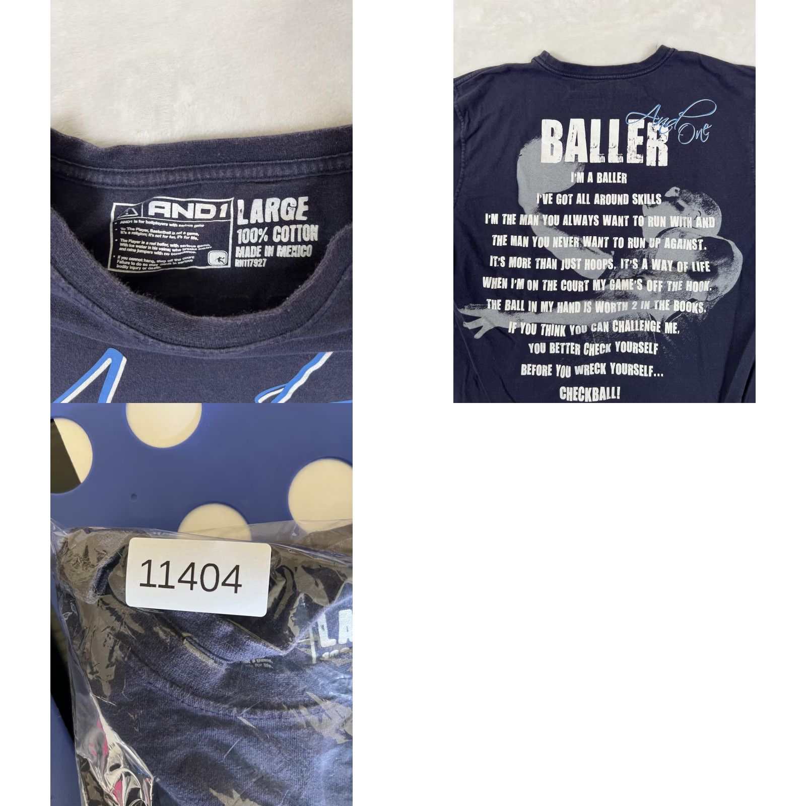 Vintage VINTAGE AND1 T-Shirt Mens Large Blue Basketball Graphic Hoops Streetwear Y2K Size US L / EU 52-54 / 3 - 8 Thumbnail