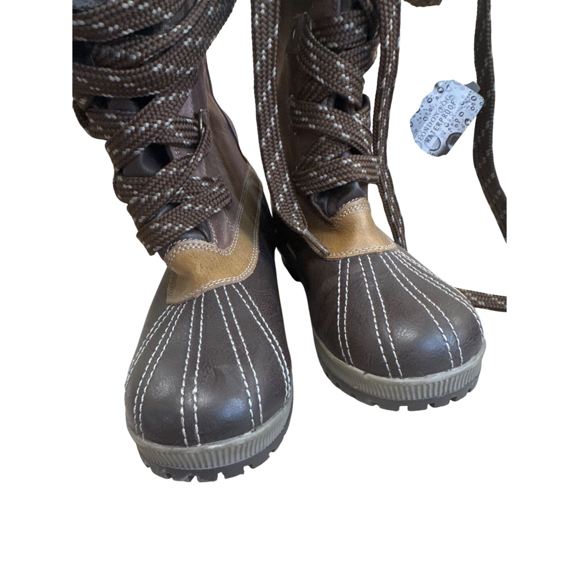 London Fog London Fog Womens brown Waterproof Leather Upper Winter Boot Size US 9 / IT 39 - 8 Thumbnail