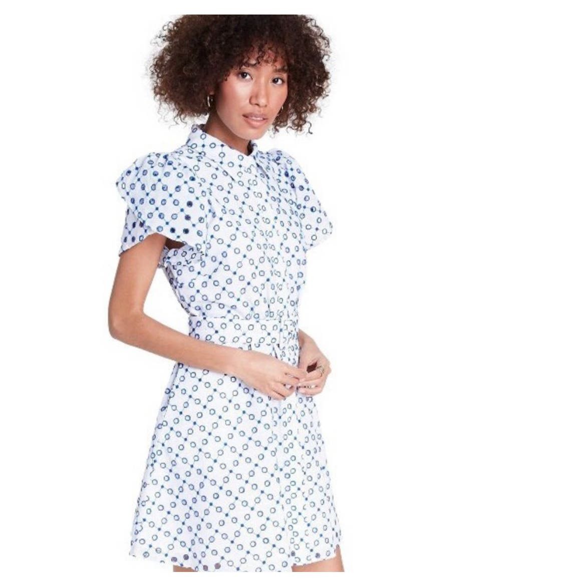 ALEXIS Alexis x Target Dot Tulip Short Sleeve Embroidered Dress Size M / US 6-8 / IT 42-44 - 2 Thumbnail
