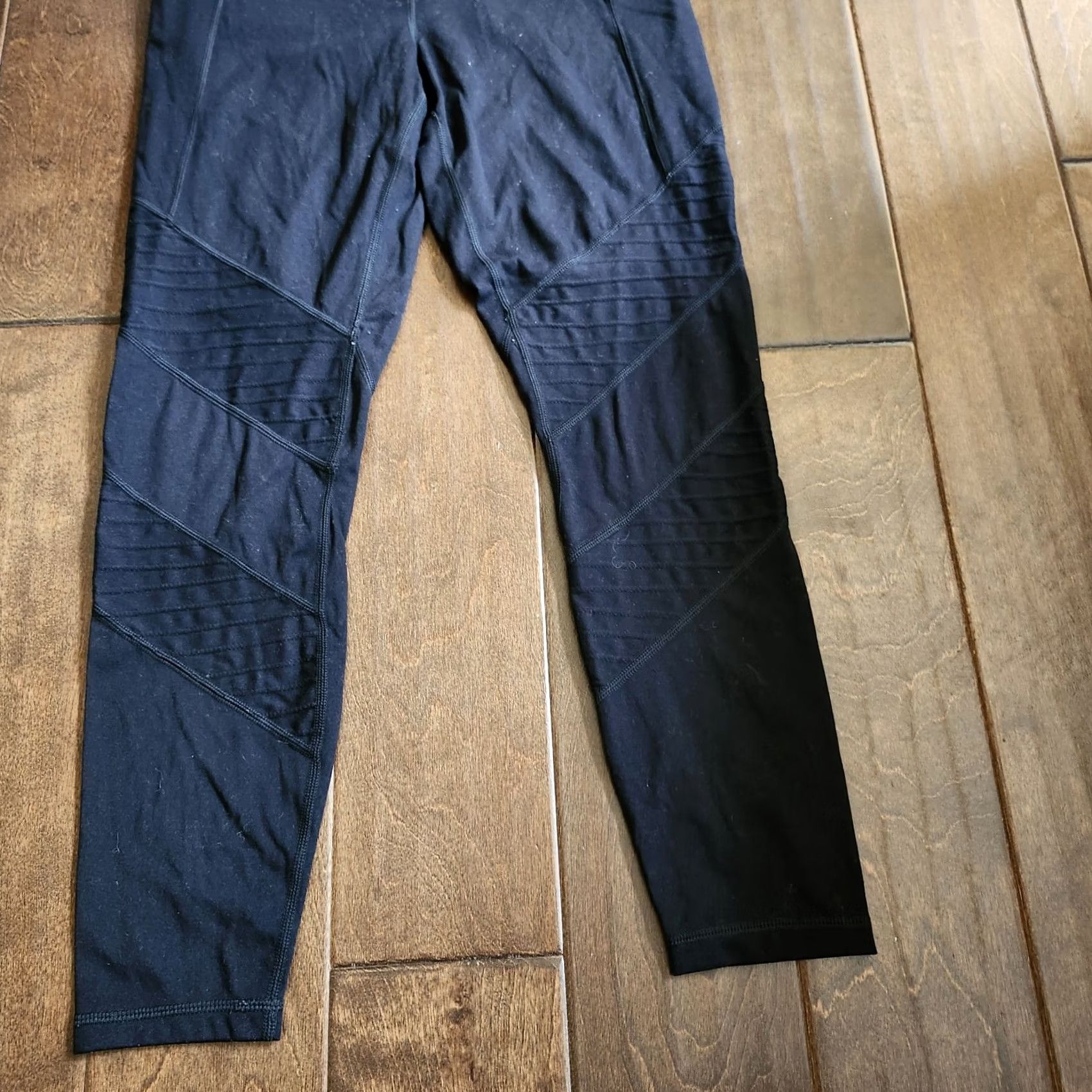 Vintage Members Mark Women's 7/8 Active Moto Pocket Black Leggings - Size M Size 32" / US 10 / IT 46 - 5 Thumbnail