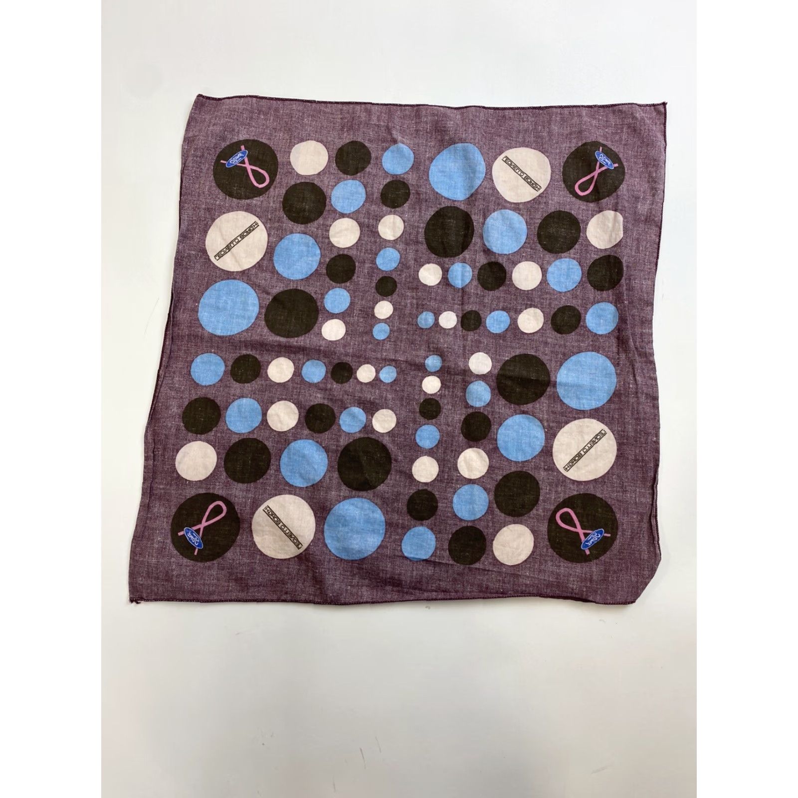 Ford Leonello Borghi Scarf Bandana Susan Komen Ford Breast Cancer Support Fundraiser Scarf Women Plum 100% Cotton Pre-owned Size ONE SIZE - 3 Thumbnail