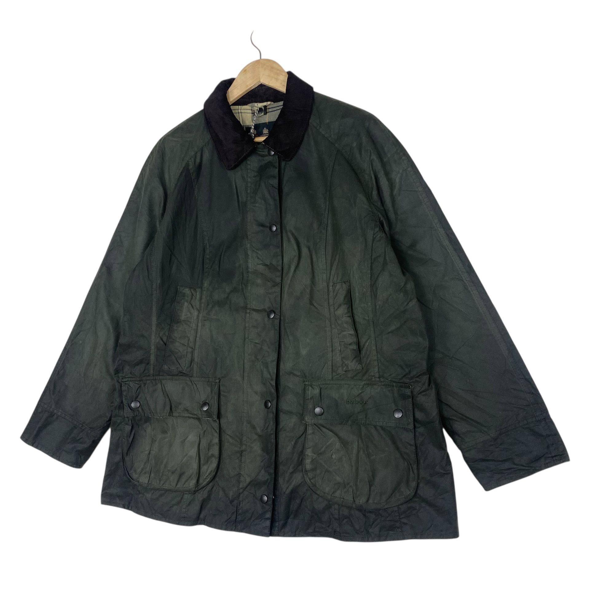Barbour 💥 VINTAGE BARBOUR OLIVE BEDALE WAXED JACKET Size US L / EU 52-54 / 3 - 2 Thumbnail