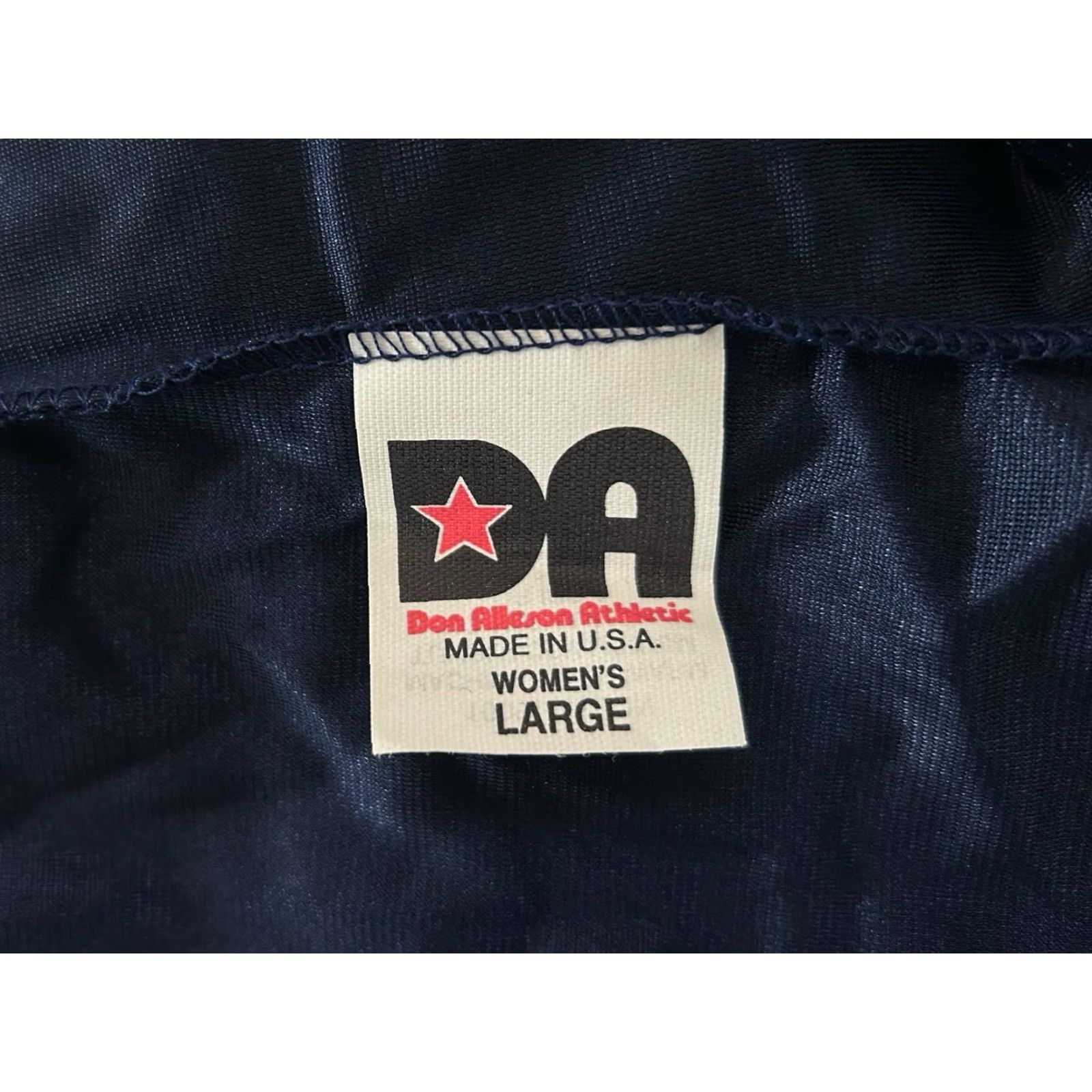 Vintage VINTAGE Don Alleson Dazzle Basketball Shorts Womens L Navy White & Navy Stripes Waistband Piping 90s USA Athletic Nylon NOS NWT Size 36" / US 14 / IT 50 - 4 Thumbnail