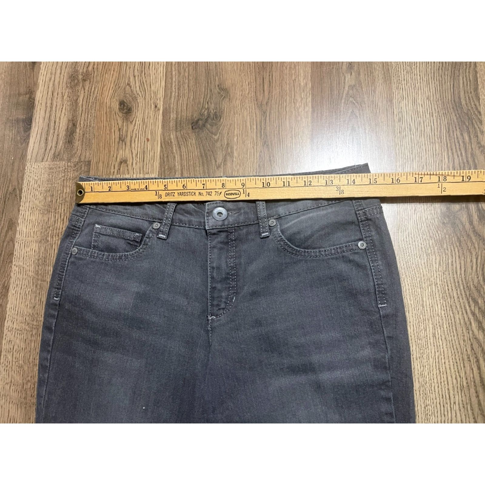 Vintage Ruff Hewn Jeans Women's 10 Petite Black Denim Straight Leg Pockets Size 32" / US 10 / IT 46 - 5 Thumbnail