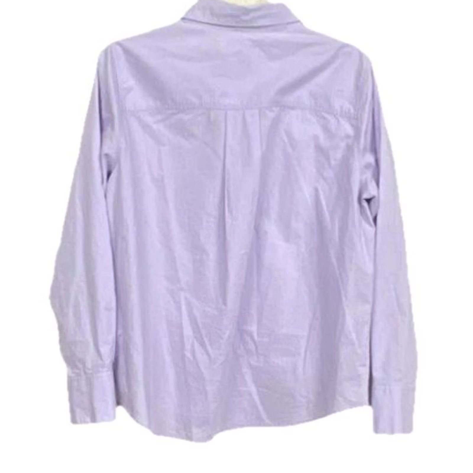 Banana Republic Banana Republic Women M Orchid Petal Lilac 100% Cotton Button Front Shirt Size M / US 6-8 / IT 42-44 - 7 Thumbnail