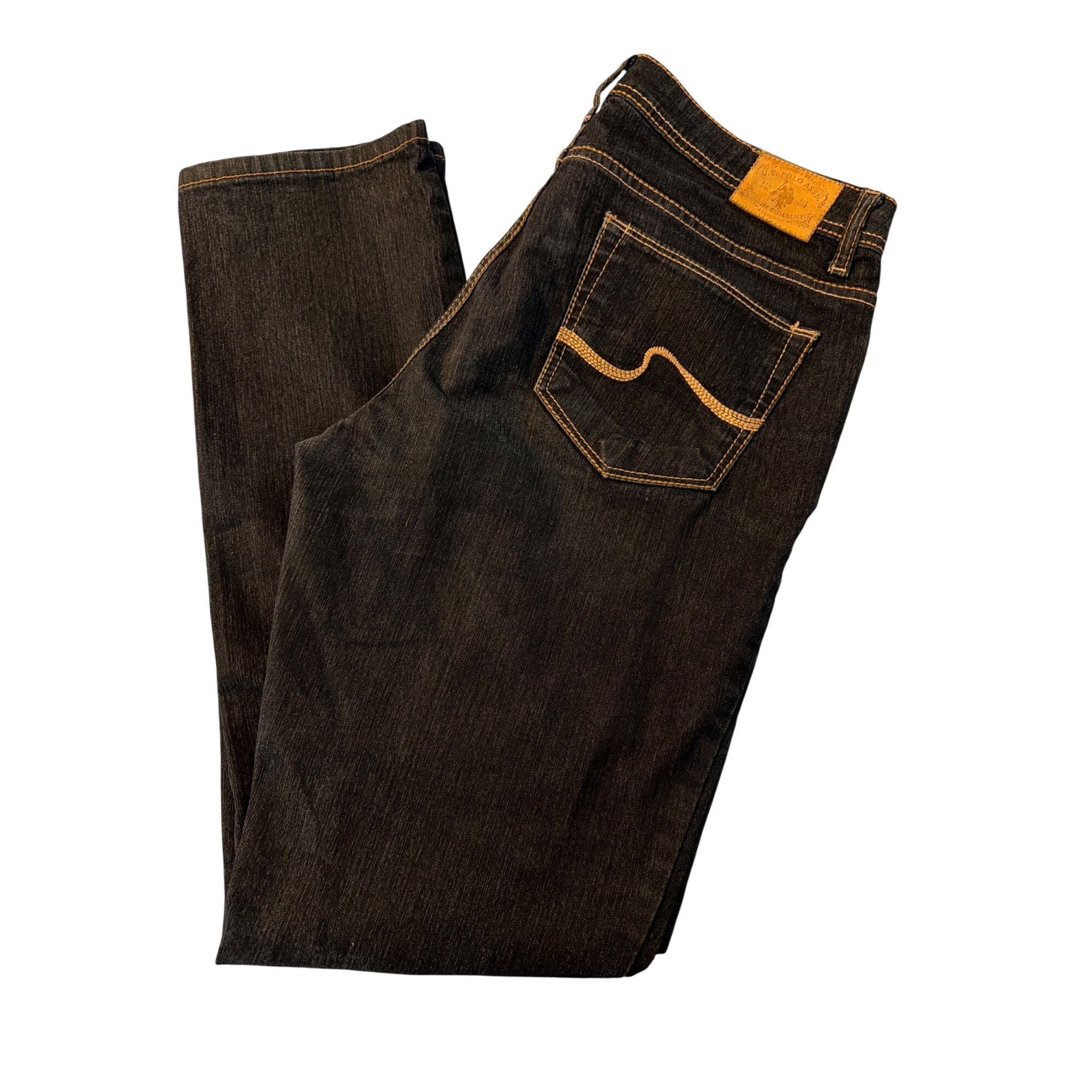 U.S. Polo Assn. US Polo Assn Straight Dark Wash Blue Denim Jeans Yellow Stit Size 30" / US 8 / IT 44 - 3 Thumbnail