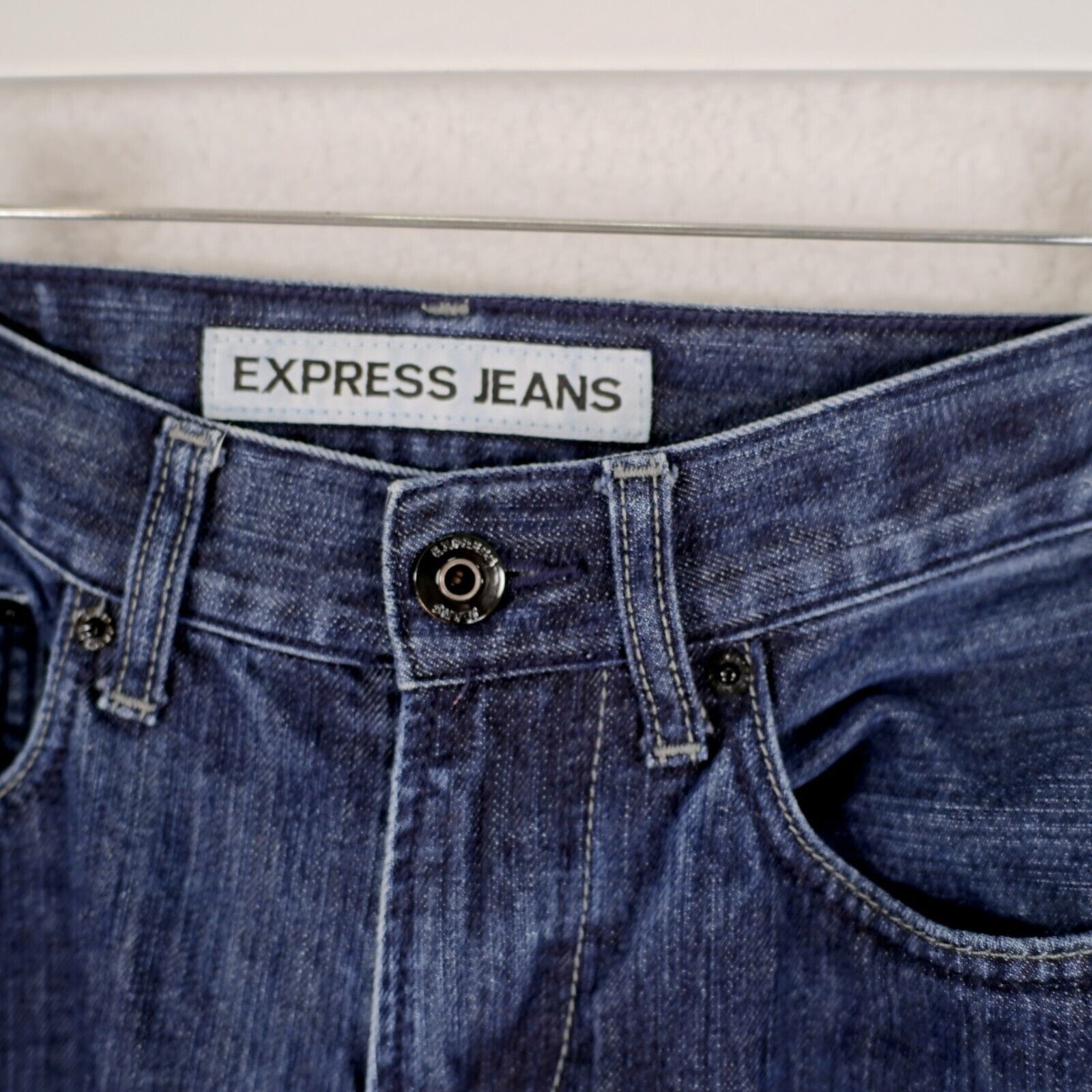Express Express Rocco Slim Fit Bootcut Blue Denim Low Rise Jeans 31/ Size US 31 - 5 Thumbnail