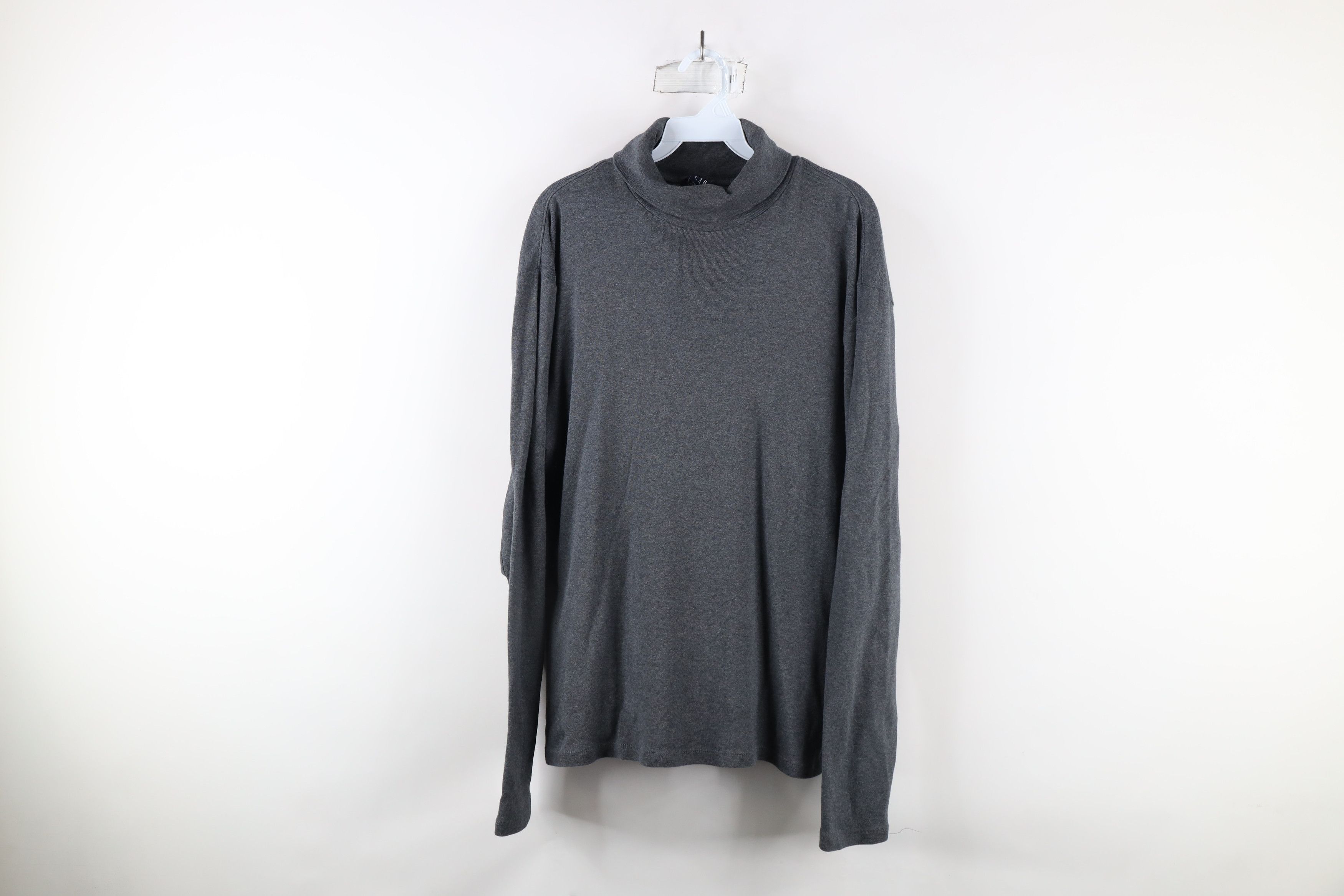 Gap Vintage 90s Gap Ribbed Knit Turtleneck T-Shirt Gray Cotton Size US L / EU 52-54 / 3 - 1 Thumbnail