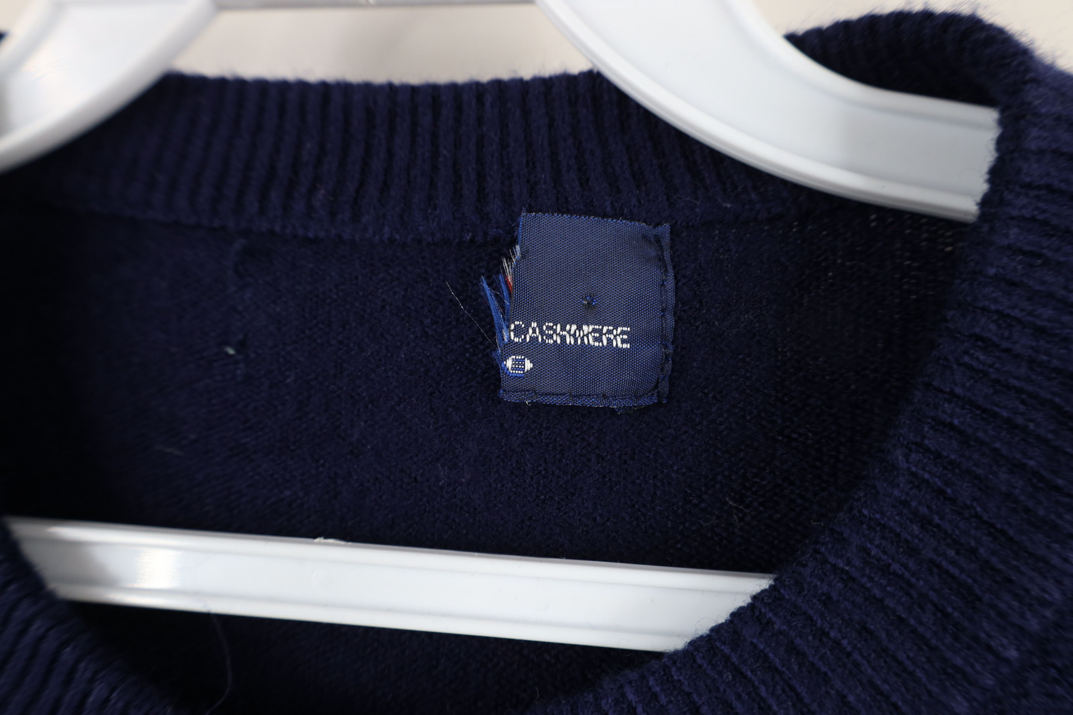 Vintage Vintage 70s Streetwear Cashmere Knit Cardigan Sweater Blue Size XL / US 12-14 / IT 48-50 - 4 Thumbnail
