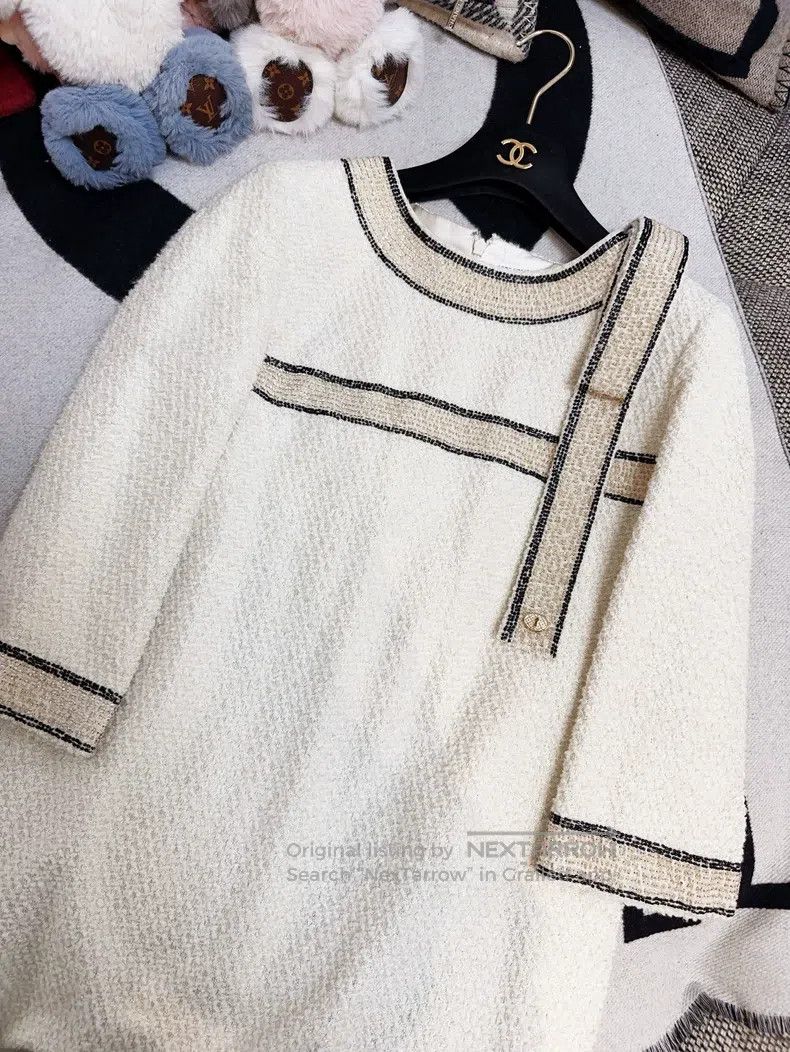 Chanel Chanel Metropolitan Series Beige Bow Streamer Woven Mid-Sl Size XS / US 0-2 / IT 36-38 - 3 Thumbnail