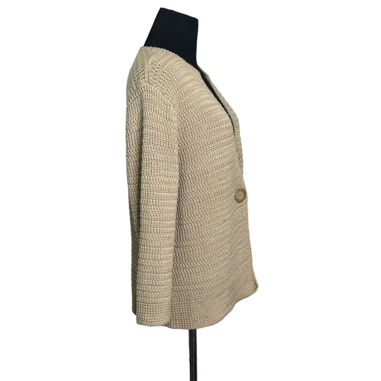 Jones New York Jones New York beige one button cardigan size Large Size L / US 10 / IT 46 - 5 Thumbnail