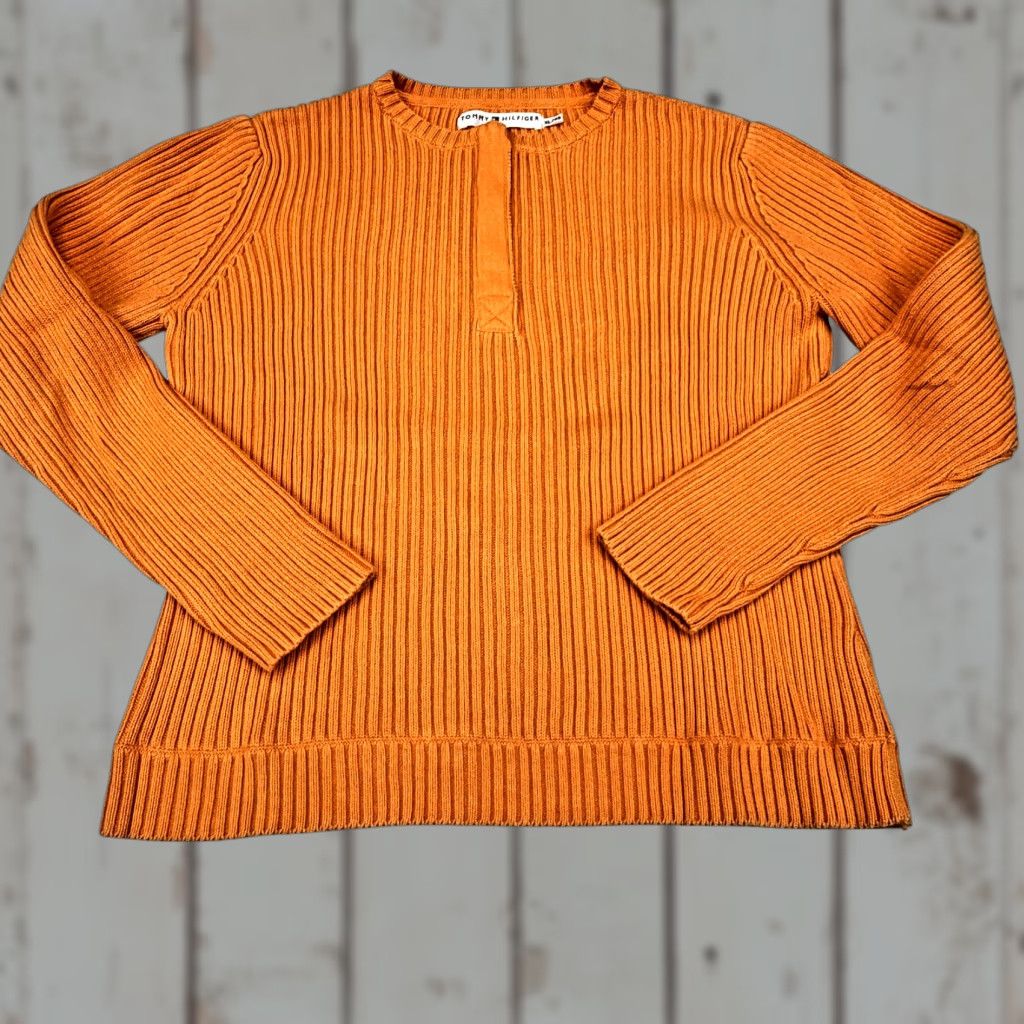 Tommy Hilfiger Tommy Hilfiger Jeans Sweater Mens XL Orange 1/4 Zip Mock Neck Knit Pullover Pullover Knit Shirt Mens XL Orange Jeans Sweater Size US XL / EU 56 / 4 - 1 Thumbnail