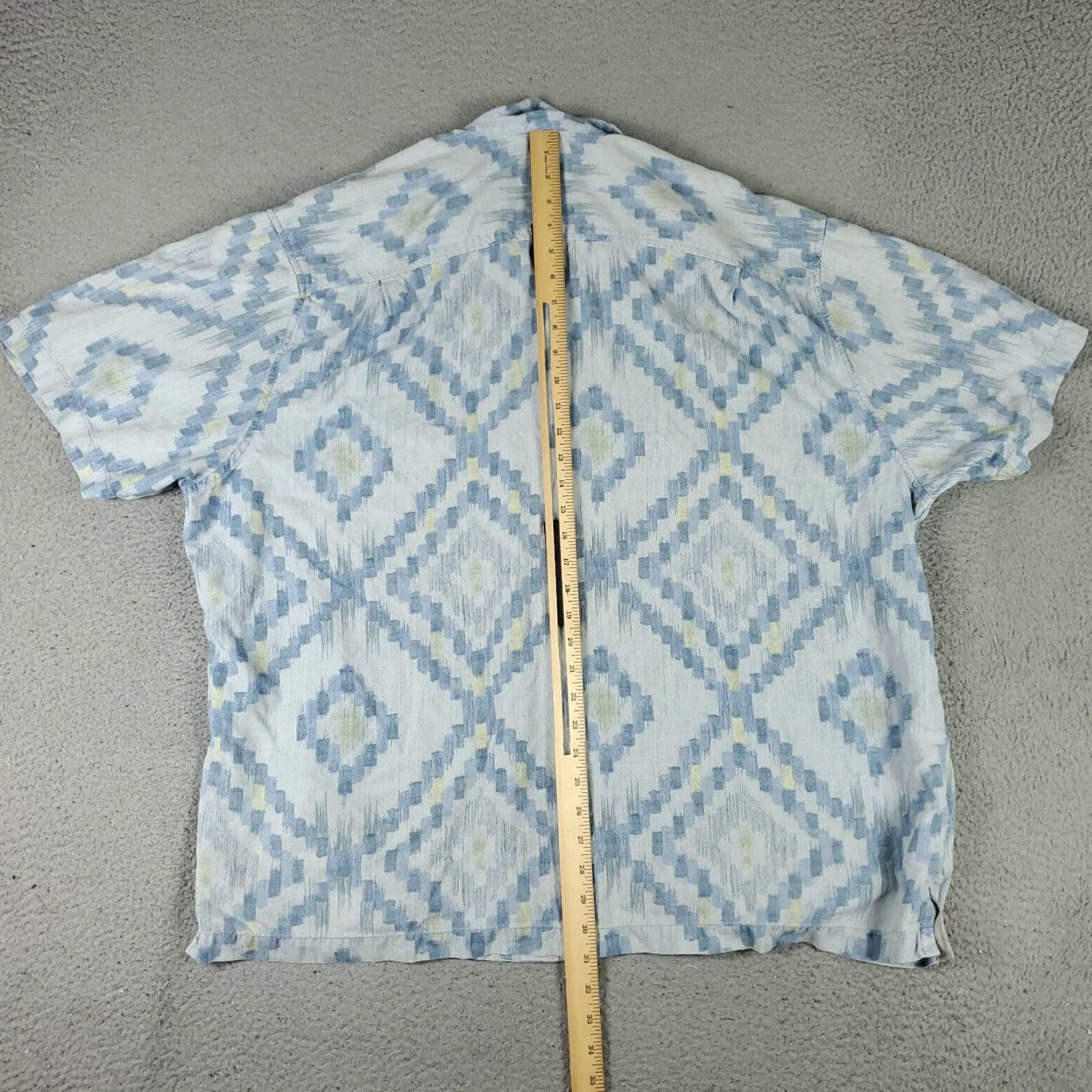 Tommy Bahama Tommy Bahama Shirt Mens 2XB Blue Geometric Hawaiian Button Up Short Sleeve Shirt Big & Tall 2X Navy Blue Hawaiian Aloha Classic Mens Size US XXL / EU 58 / 5 - 4 Thumbnail