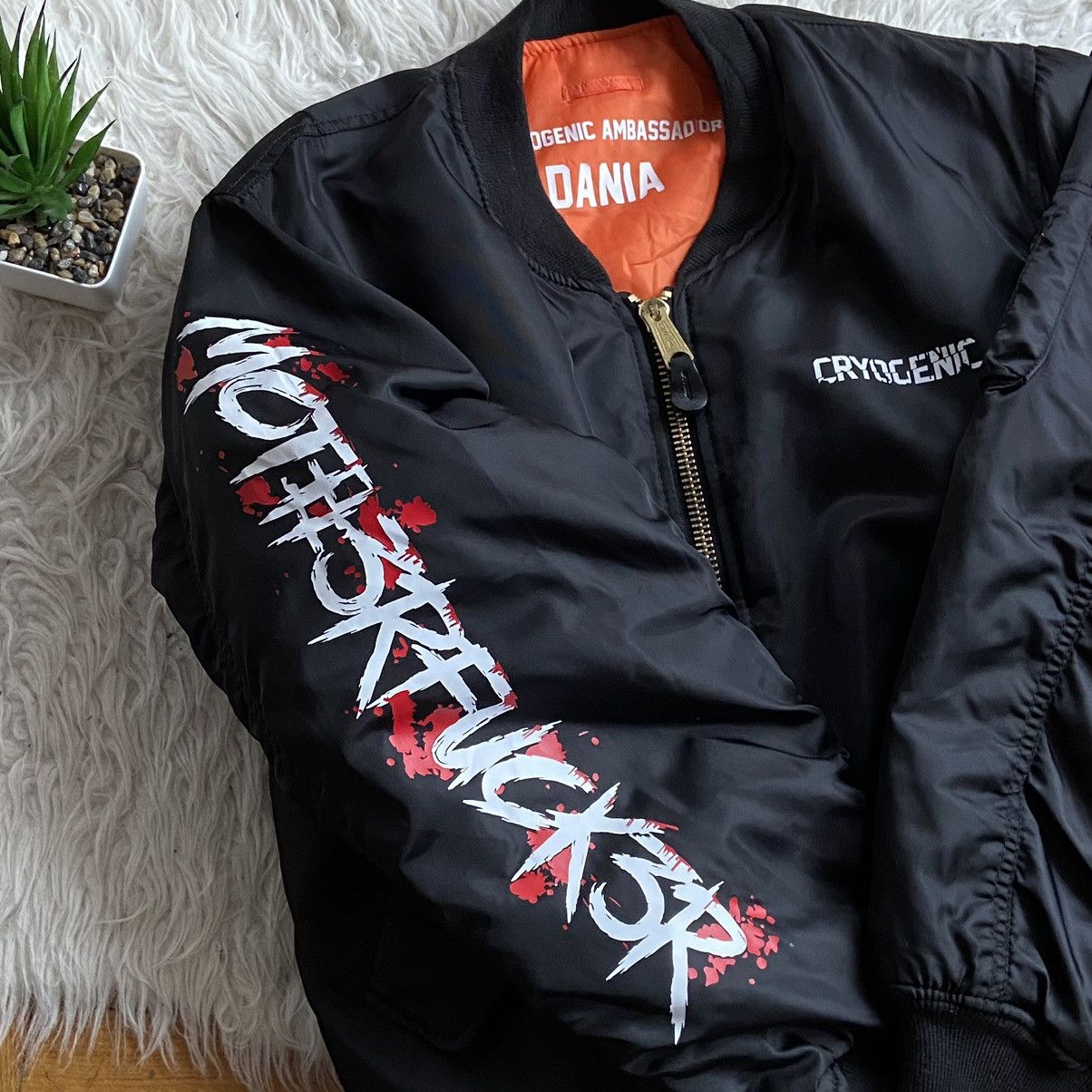Japanese Brand × Vintage 📌 Crazy MA-1 Vintage Cryogenic Big Print Bomber Jacket Size US S / EU 44-46 / 1 - 10 Thumbnail