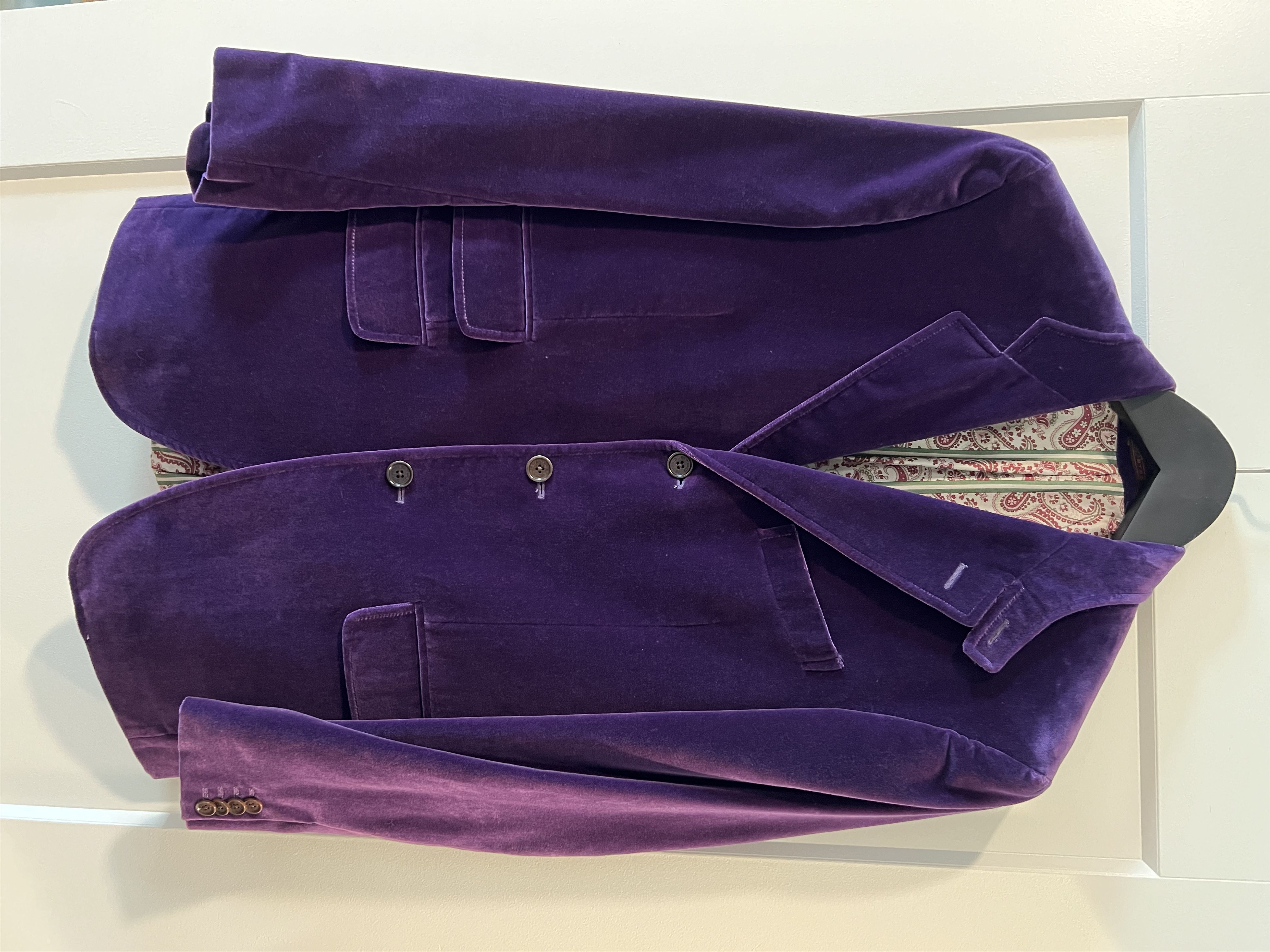 image of Etro Men's Velvet Blazer Size 48 It in Purple