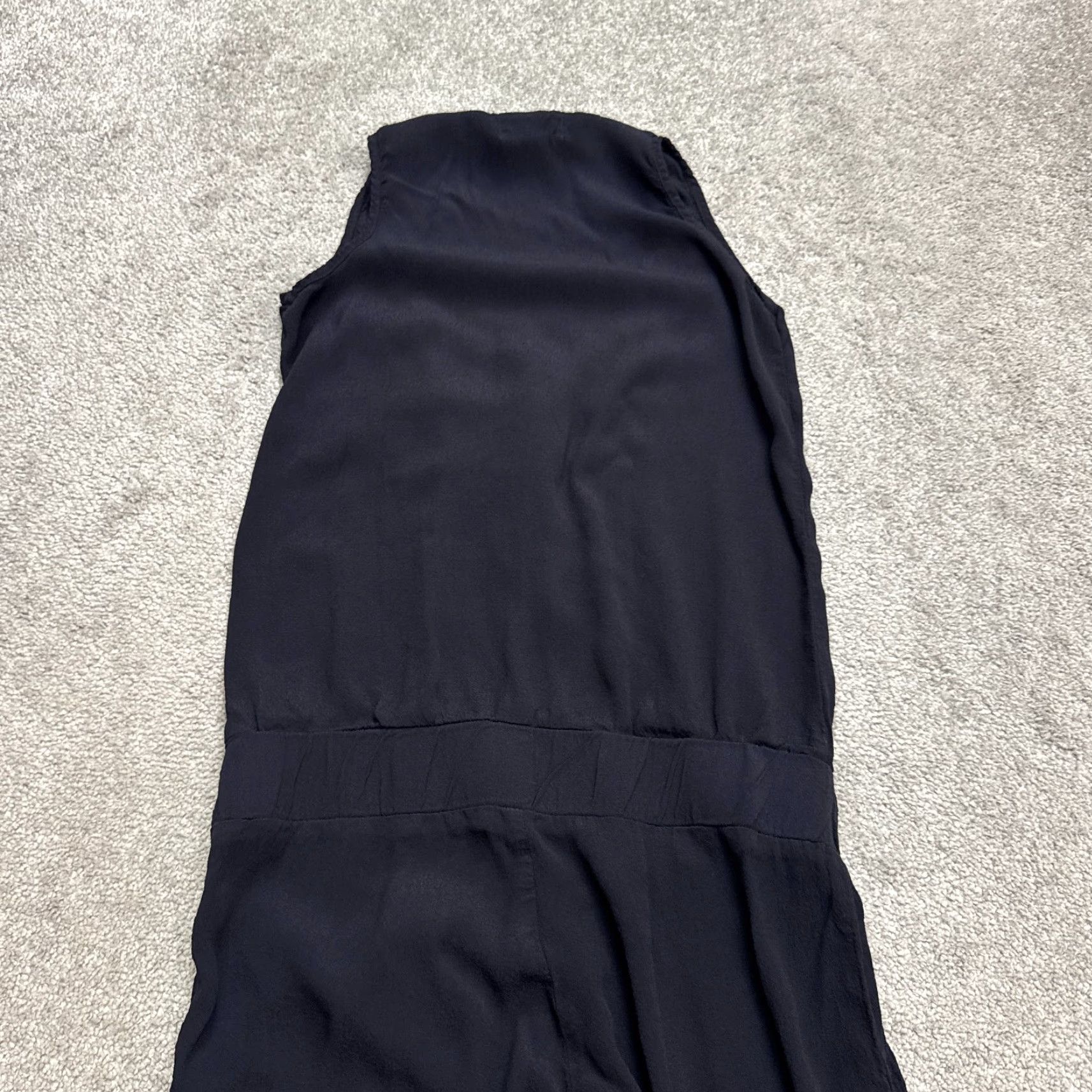 MONROW Monrow Jumpsuit Womens XS Navy Blue Sleeveless Zip Up Strap Zipper Tapered Inseam 27in Casual Stretch Rayon Pattern: Solid Size 26" / US 2 / IT 38 - 3 Thumbnail