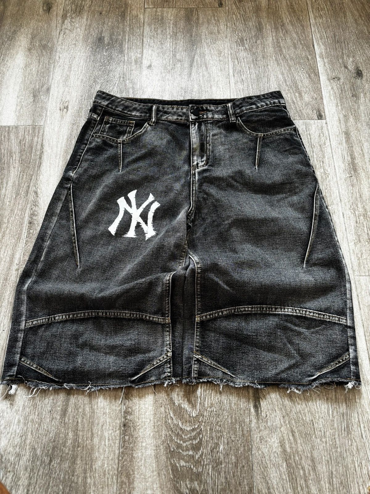 New York Yankees Y2k New York Yankees Parachute Vintage Baggy Jeans Custom Size US 34 / EU 50 - 4 Thumbnail
