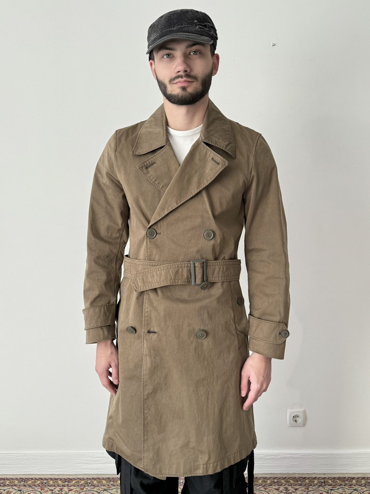Japanese Brand × Ten C Ten C Double Breasted Belted Khaki Long Trench Coat Size US S / EU 44-46 / 1 - 2 Thumbnail