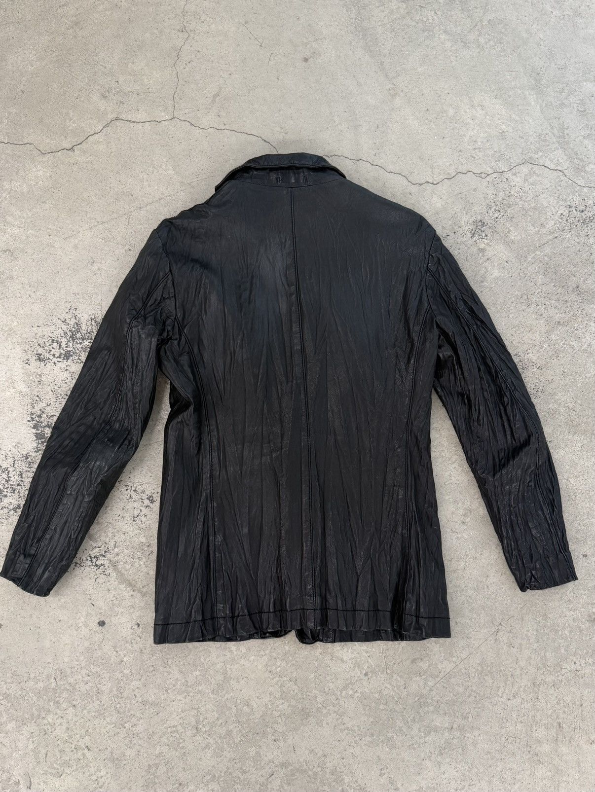Homme Plisse Issey Miyake Issey Miyake Men Crinkled Horse Leather Blazer Jacket Size 3 Size US L / EU 52-54 / 3 - 2 Thumbnail