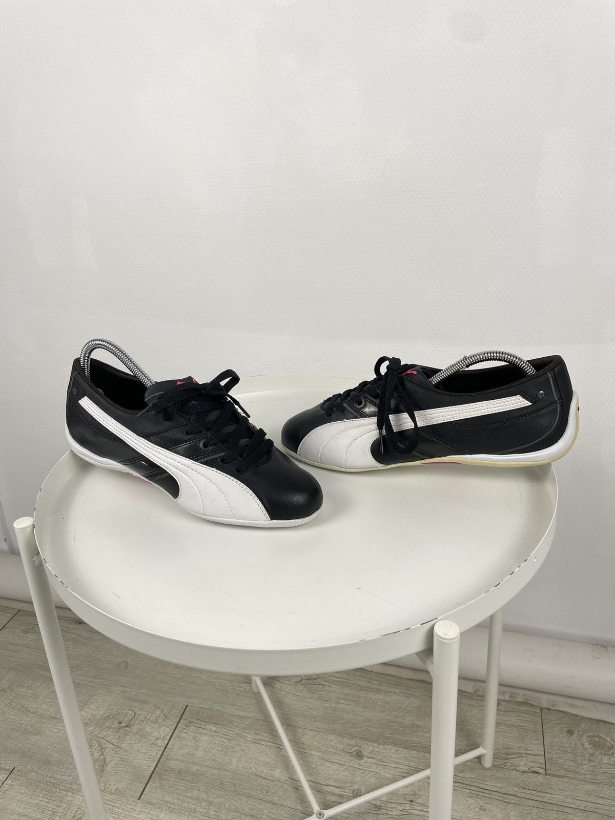 Ferrari × Puma Deatstock Rare Y2K Jet Speed Cat Leather Black Laces Low Moto Sneakers Shoes Size US 8.5 / IT 38.5 - 3 Thumbnail