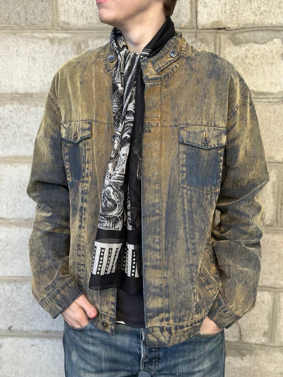 If Six Was Nine Vintage Springfield Denim Jacket Sand Wash Acid Wash ...
