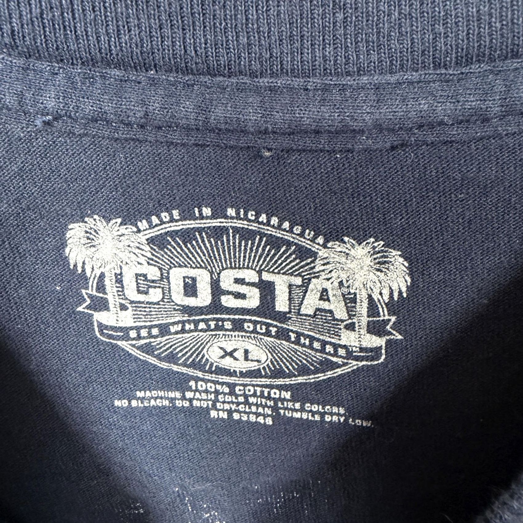 Vintage Costa Shirt Mens XL Blue Short Sleeve Graphic Print Marlin Back Logo Coastal Outdoor Born On The Water Size US XL / EU 56 / 4 - 4 Thumbnail