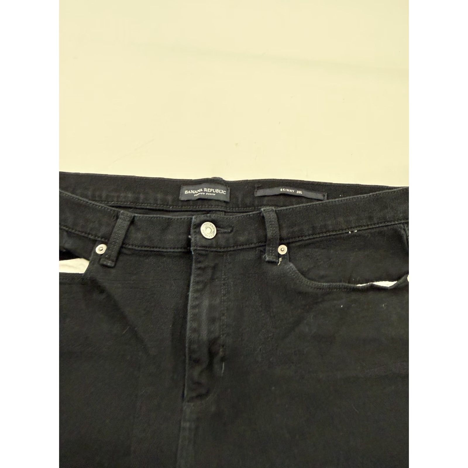 Banana Republic Banana Republic Jeans Womens 33 Black Skinny Fit Distressed Stretch Denim Size 24" / US 00 / IT 34 - 4 Thumbnail