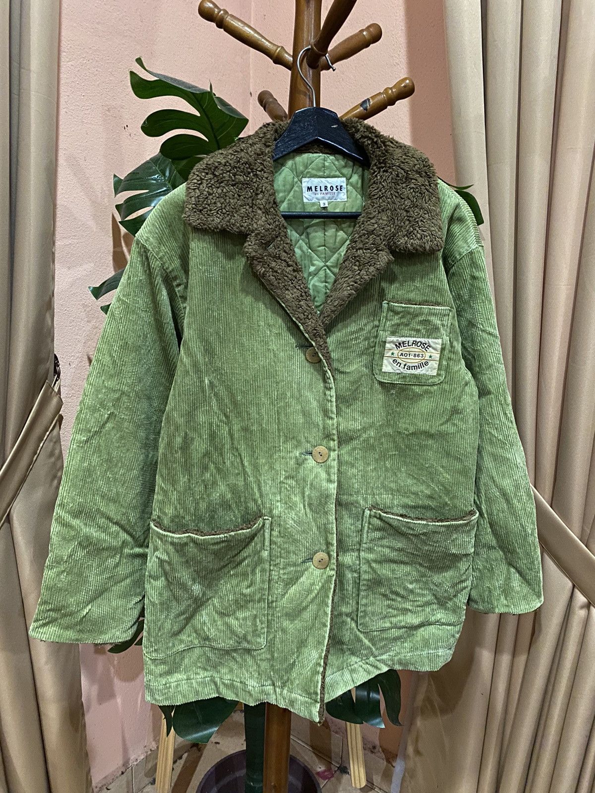 Melrose Vintage Melrose en Famille Green Corduroy Sherpa-Line Jacket Size US M / EU 48-50 / 2 - 3 Thumbnail