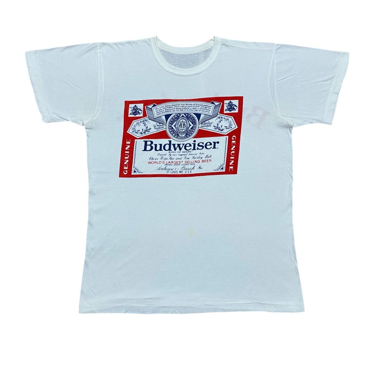 Budweiser × Vintage Rare‼️🔥Vintage Budweiser Big Logo Single Stitch T-Shirt Size US S / EU 44-46 / 1 - 1 Thumbnail