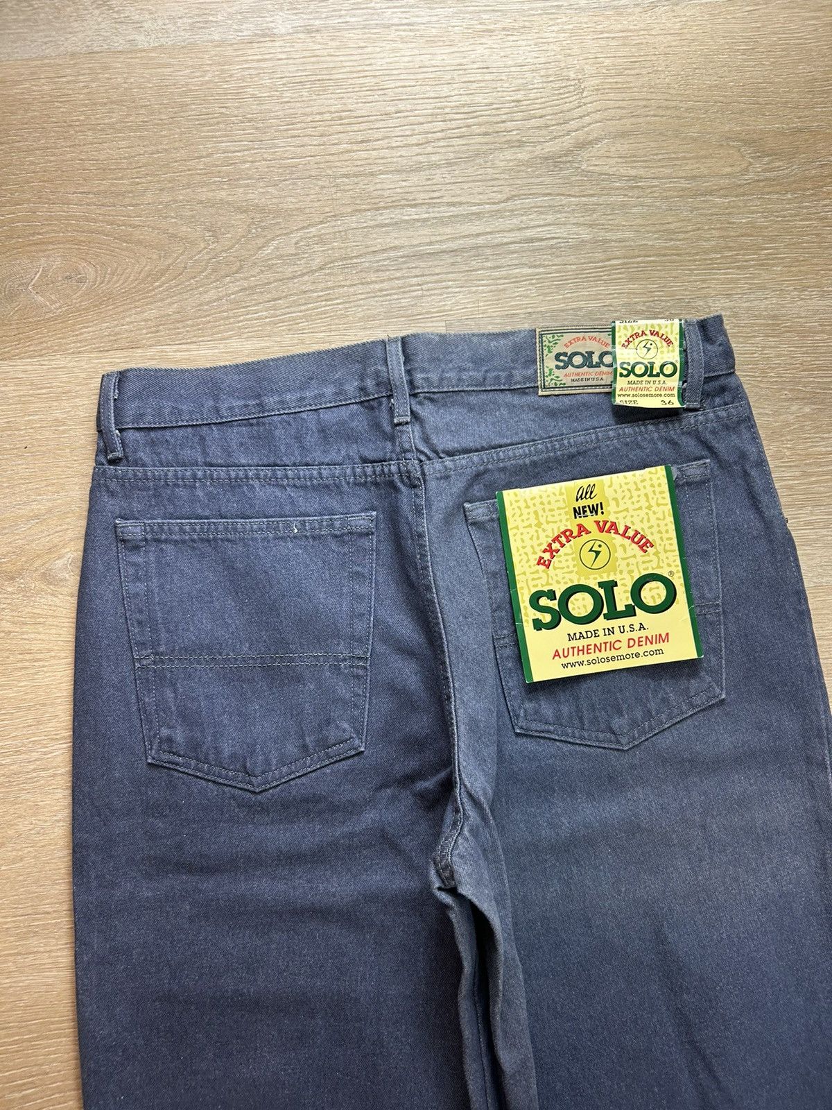 image of Jnco x Vintage Solo Wide Leg Baggy Jeans in Navy Gray, Men's (Size 36)