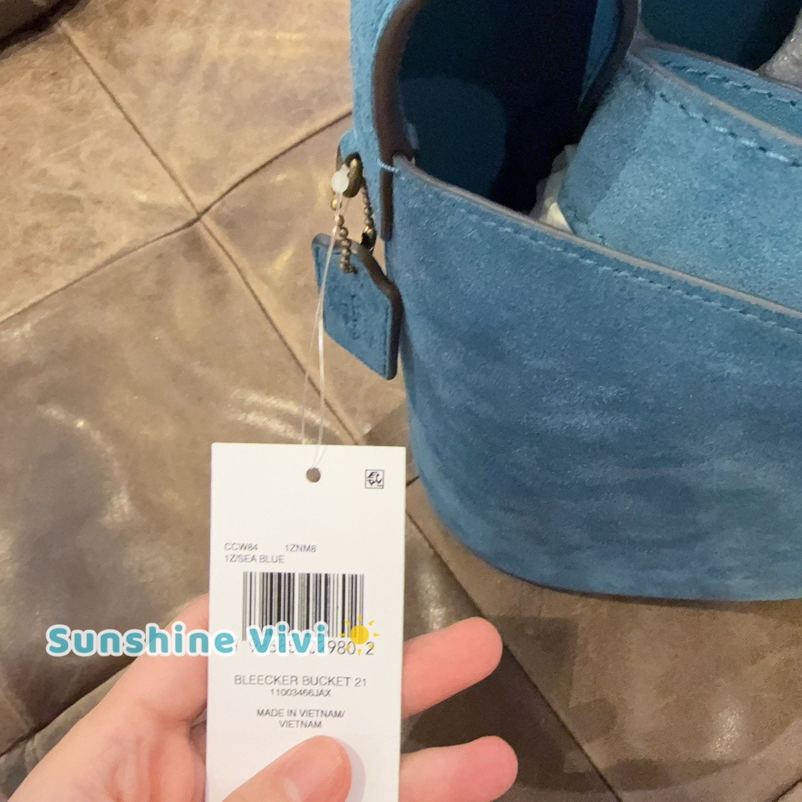 Coach NWT Coach Bleecker Bucket Bag 21 Sea Blue CCW84 suede Size ONE SIZE - 9 Thumbnail