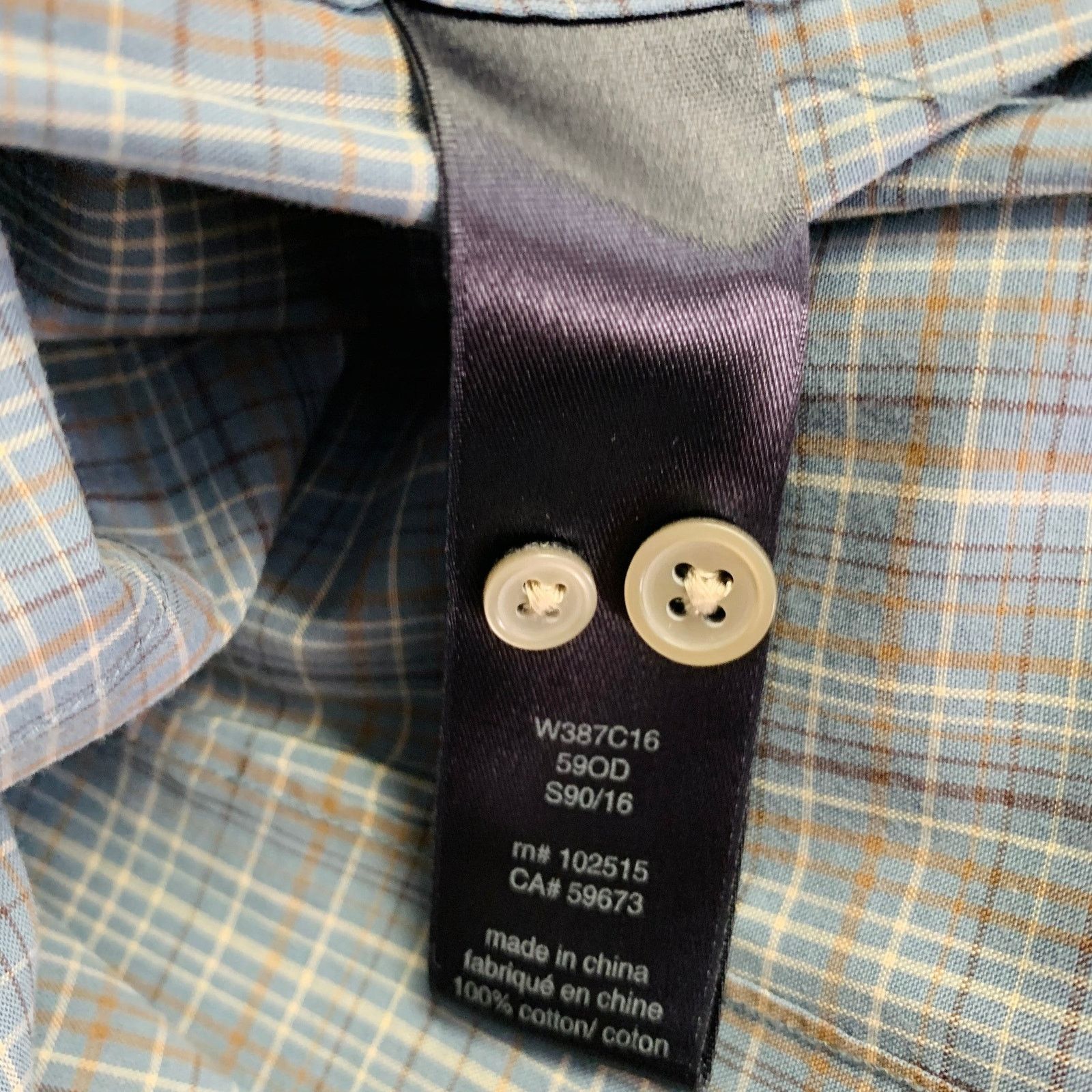 John Varvatos Multi Color Cotton Button Down Collar Roll Tab Shirt Size US L / EU 52-54 / 3 - 8 Thumbnail