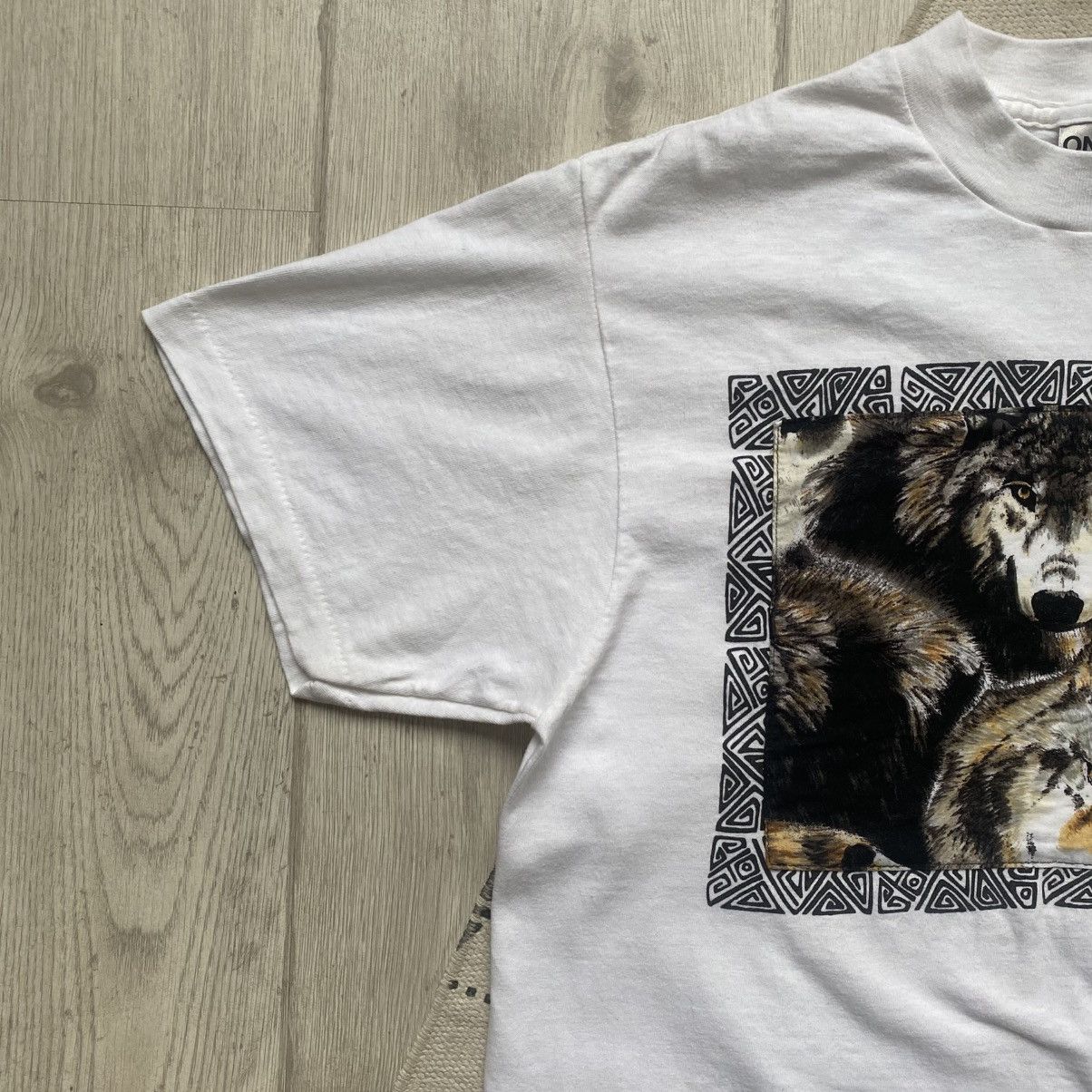 Vintage 🐺 Vintage 90s Animal Wolf tee Wolves Oneita USA Size US S / EU 44-46 / 1 - 5 Thumbnail