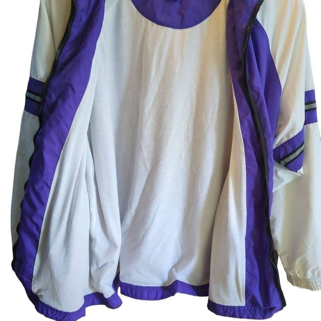 Nike Women's Purple White Nike Zip Front XL Windbreaker Jacket Size XL / US 12-14 / IT 48-50 - 5 Thumbnail