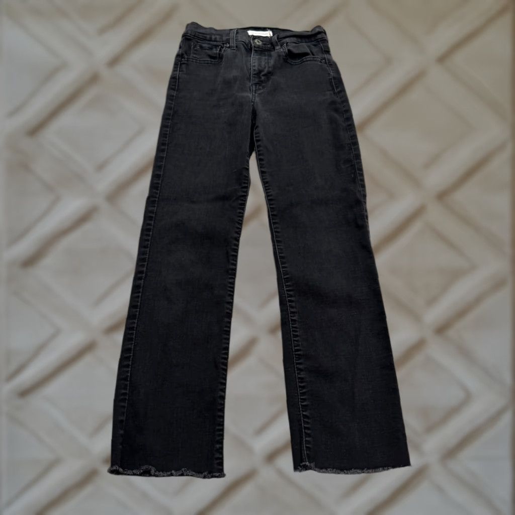Levi's Levi's 724 High Rise Straight Denim Jeans Womens 26 Black Denim Stretch Regular Straight 5-Pocket City Streetwear Mens Womens Girls Size 26" / US 2 / IT 38 - 1 Thumbnail
