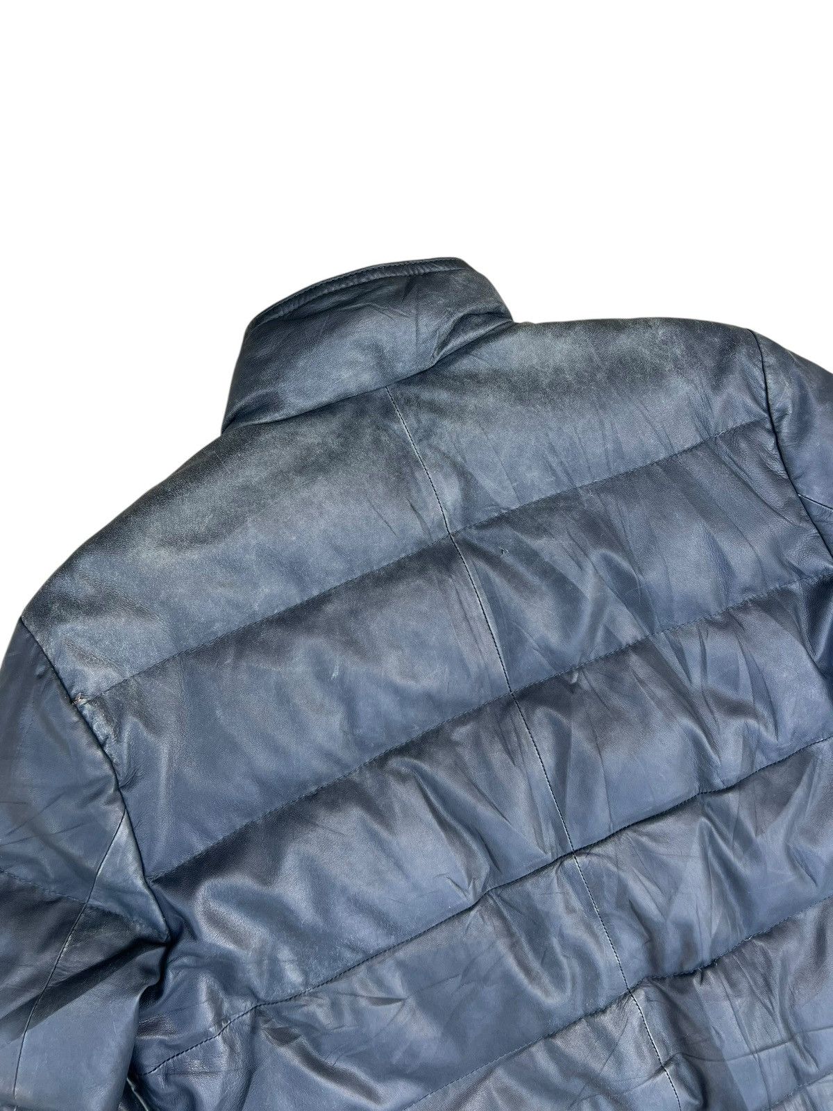 Japanese Brand VTG Nichiwa Wind Armour Patina Sheepskin Leather Down Jacket Size US L / EU 52-54 / 3 - 21 Thumbnail