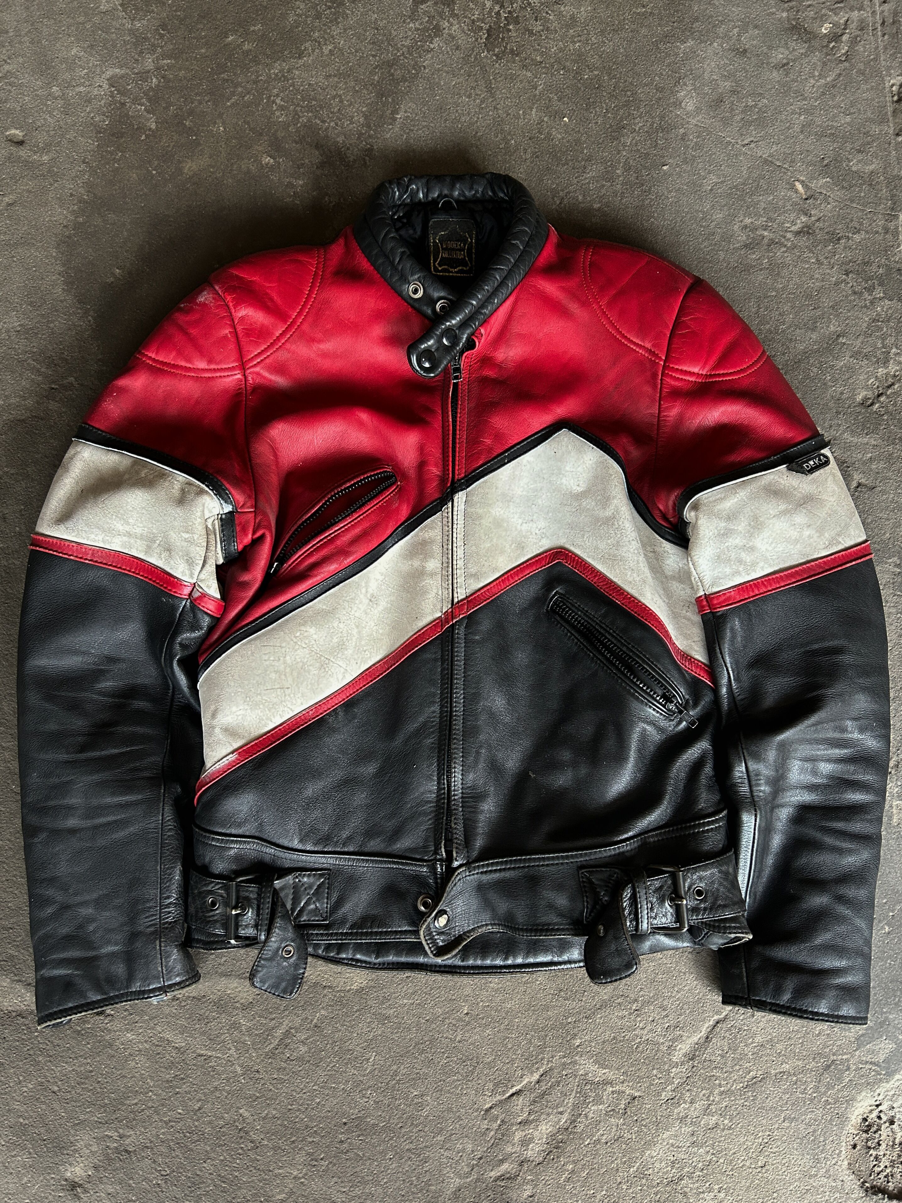 Vintage Vintage Red Black Leather Motorcycle Racing Jacket Biker Size US M / EU 48-50 / 2 - 3 Thumbnail