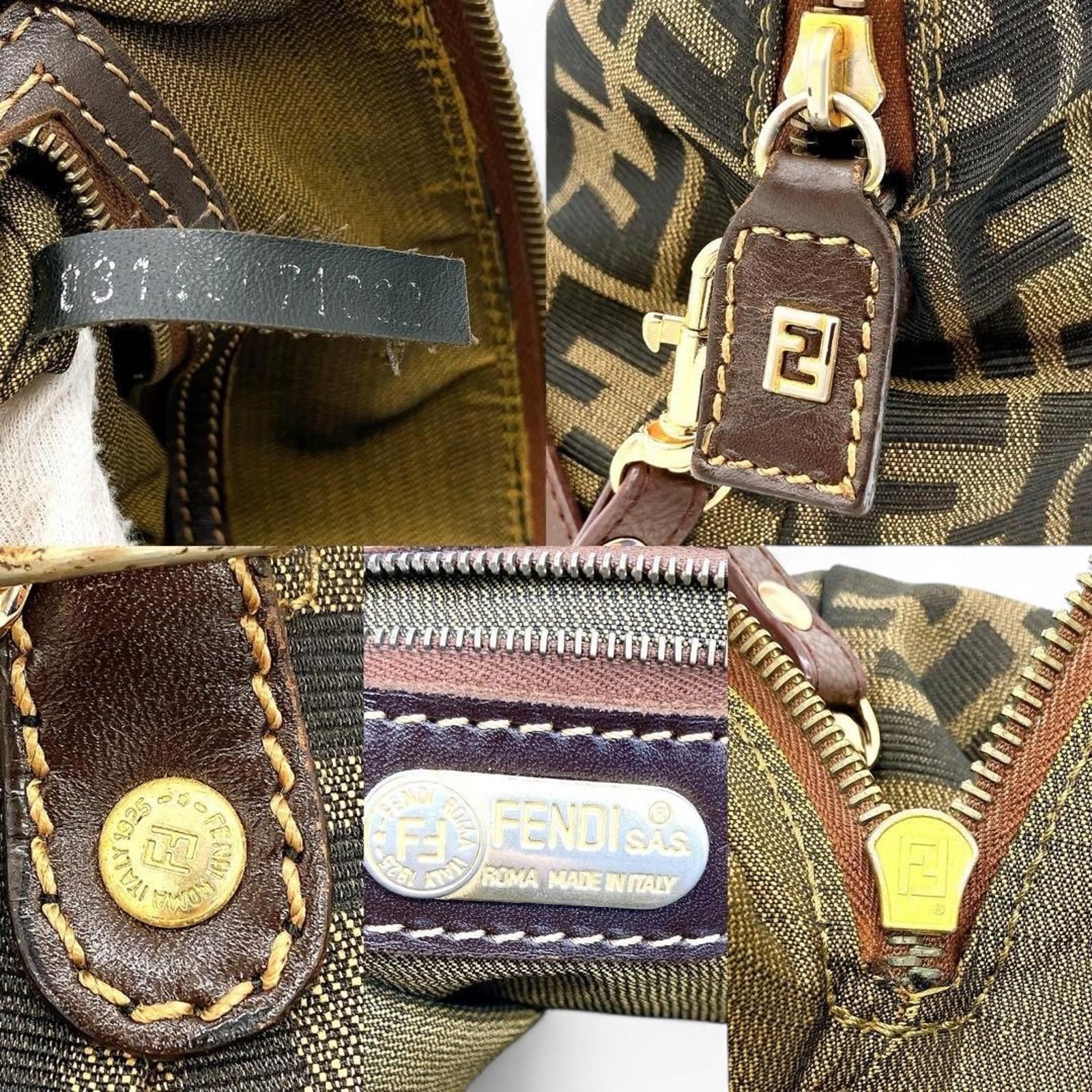 Fendi Fendi - Monogram Canvas Handbag Leather Handles Size ONE SIZE - 9 Thumbnail