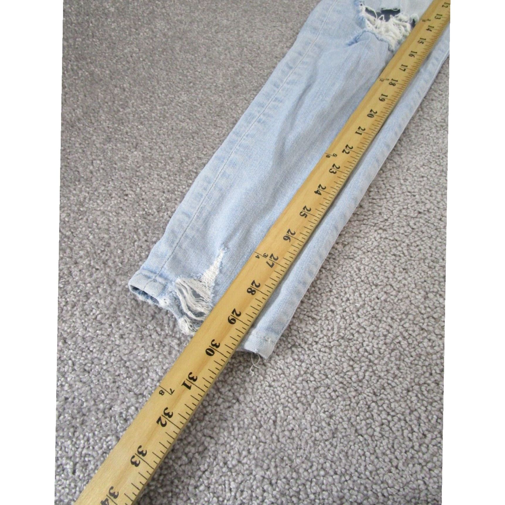 Frame Frame Womens 25 Le High Skinny Light Wash Denim Ripped Stain Size 42" / US 20 - 5 Thumbnail