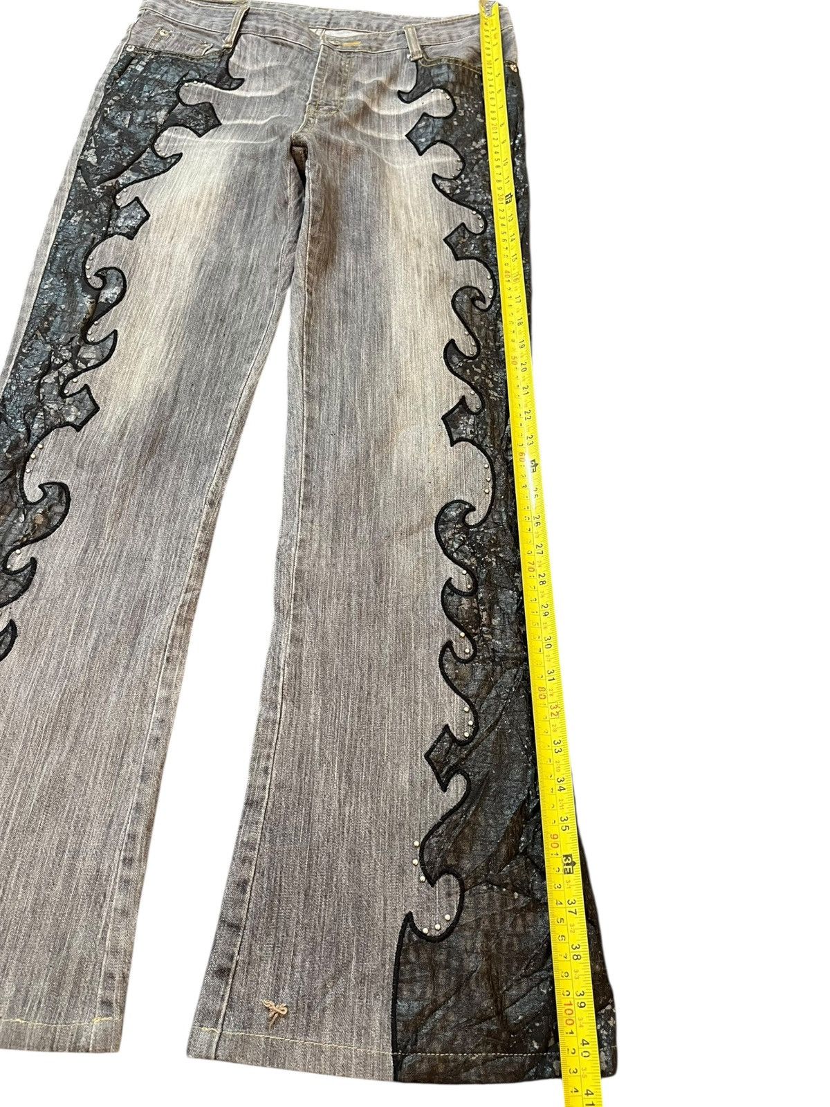 Hysteric Glamour Vintage Japanese Brand Flare Bootcut Wave Beaded Denim Size US 33 - 9 Thumbnail