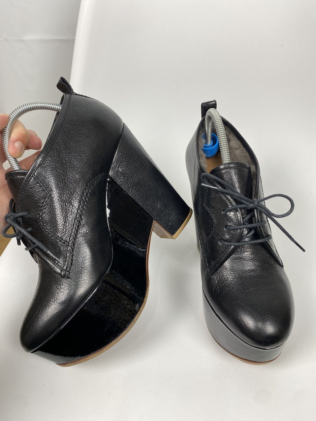 Moreschi Moreschi Leather Heel Boots Platform Fur Trim size 37 Size US 7 / IT 37 - 6 Thumbnail