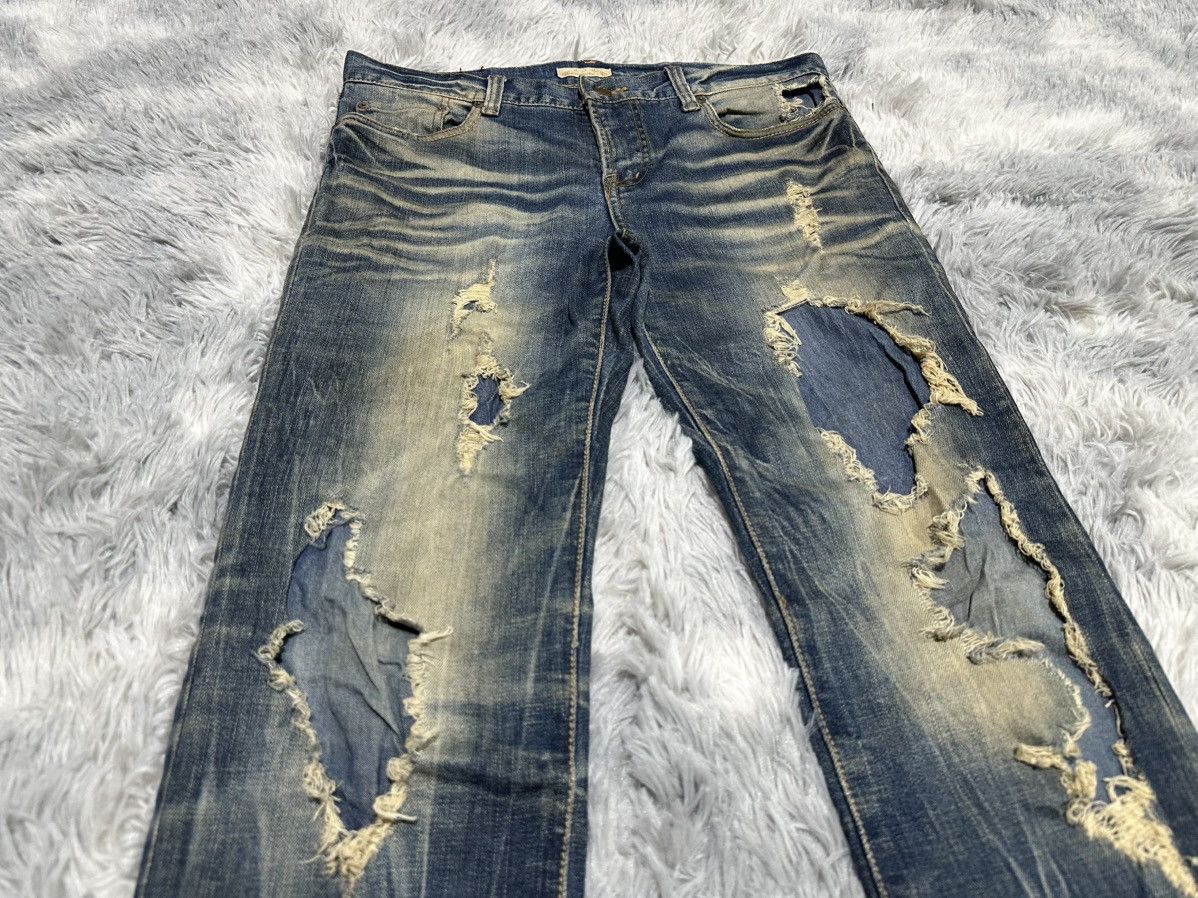 GOA 🔥Y2K Archived Goa Mud Wash Zipper Flared Denim Distressed Size US 34 / EU 50 - 3 Thumbnail