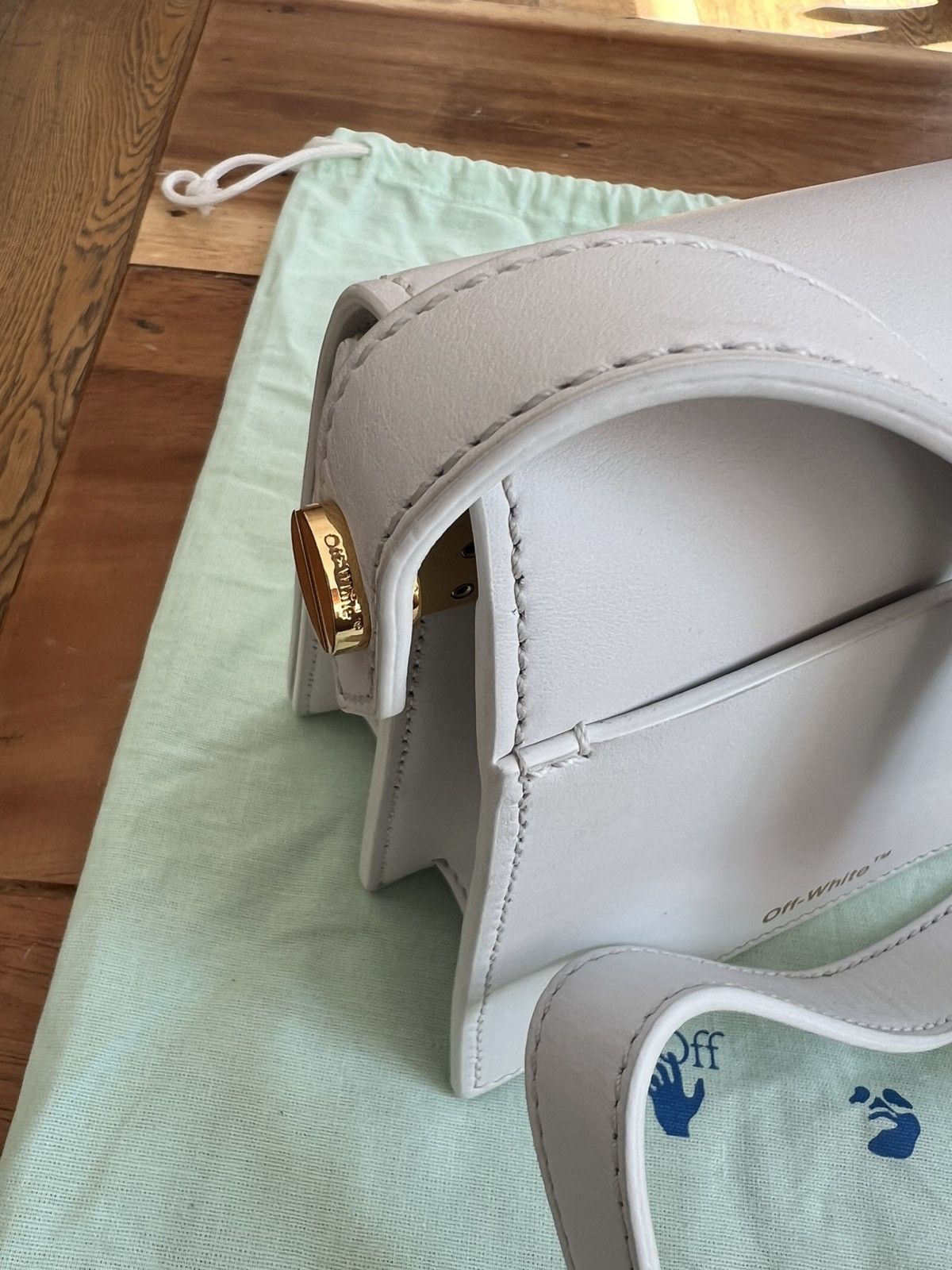 Off-White Off-White Binder Clip Crossbody Bag - White Leather 6.9x6 Size ONE SIZE - 13 Thumbnail
